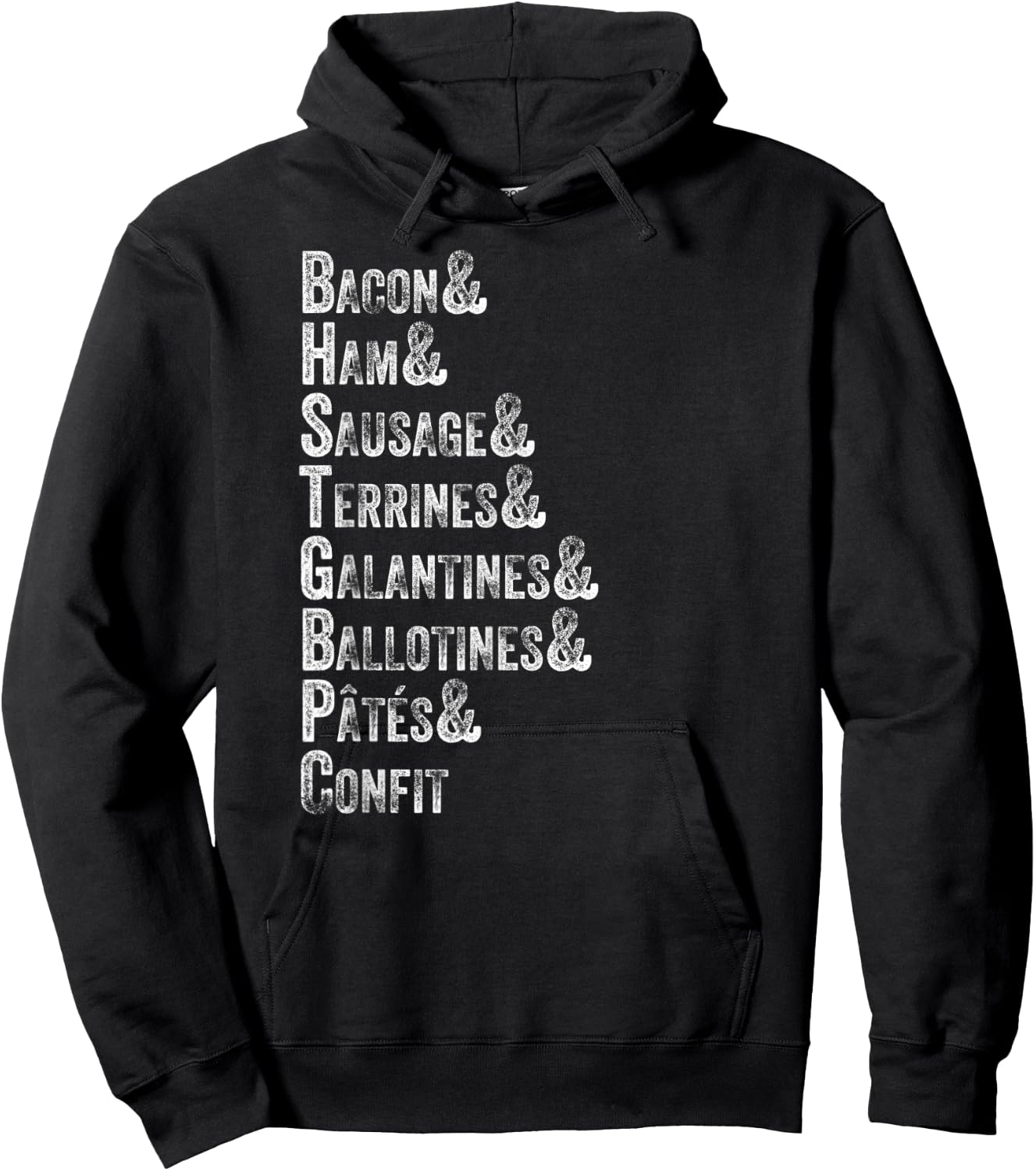 Charcuterie Board Restaurant Foodie Meat List Retro Vintage Hoodie - Hoodie | Black