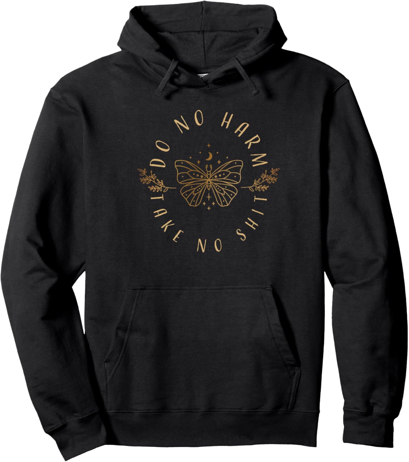 Do No Harm Take No Shit witchy moon moth Hoodie - Hoodie | Black