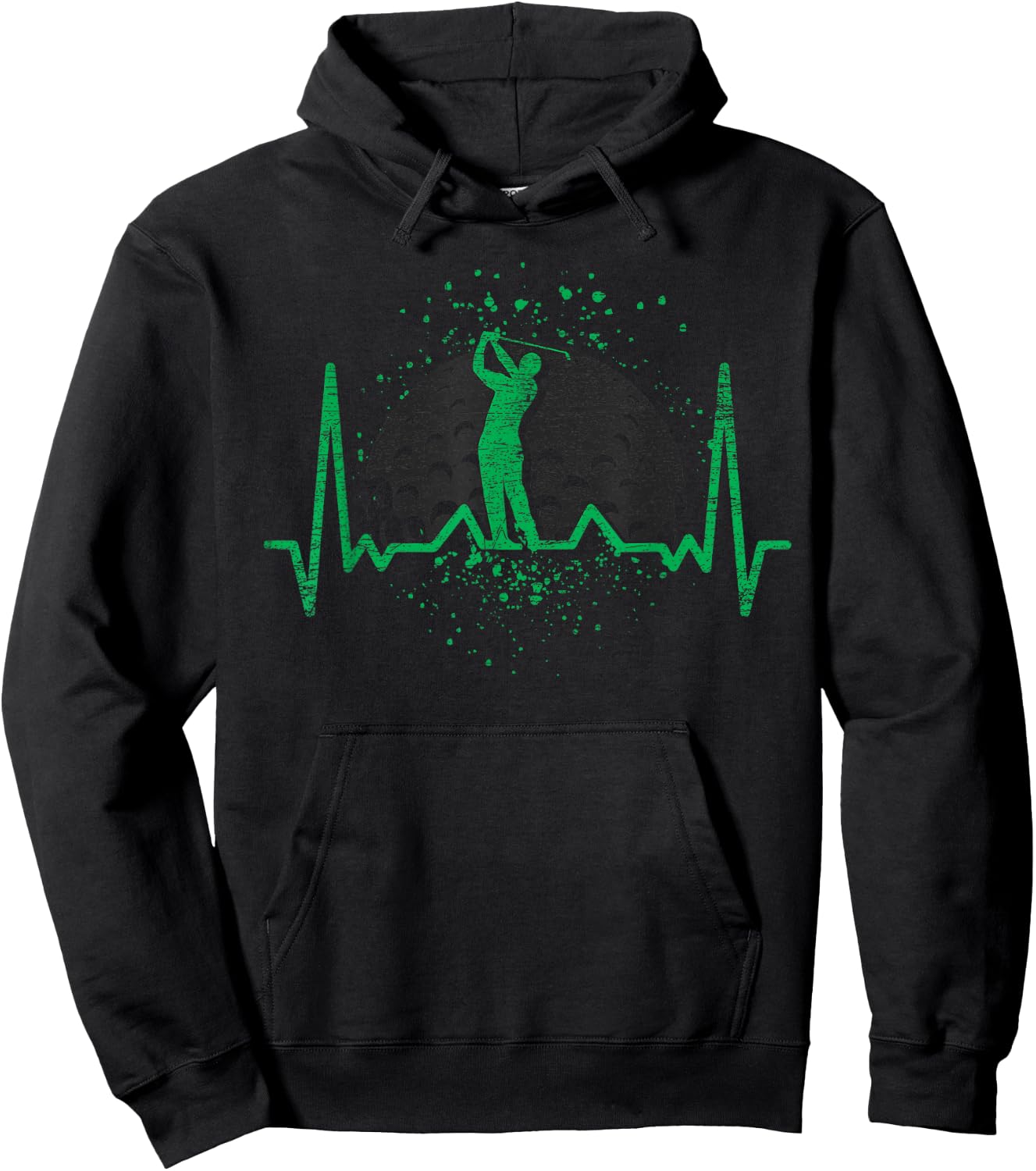 Golf Club Golfing Golf Course Sport Golfer Heartbeat Golf Hoodie - Hoodie | Black
