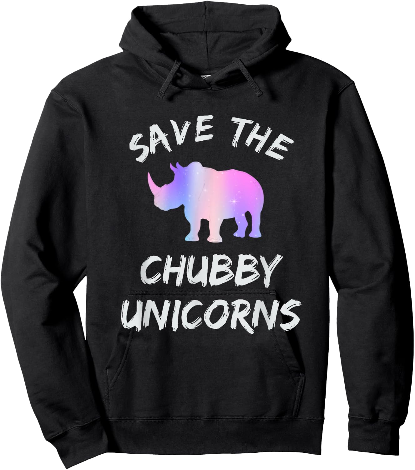 Save the Chubby Unicorns Fat Rhino Hoodie - Hoodie | Black