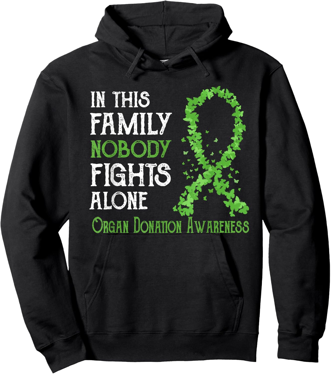 In This Family Nobody Fights Alone Organ Donation Hoodie - Hoodie | Black