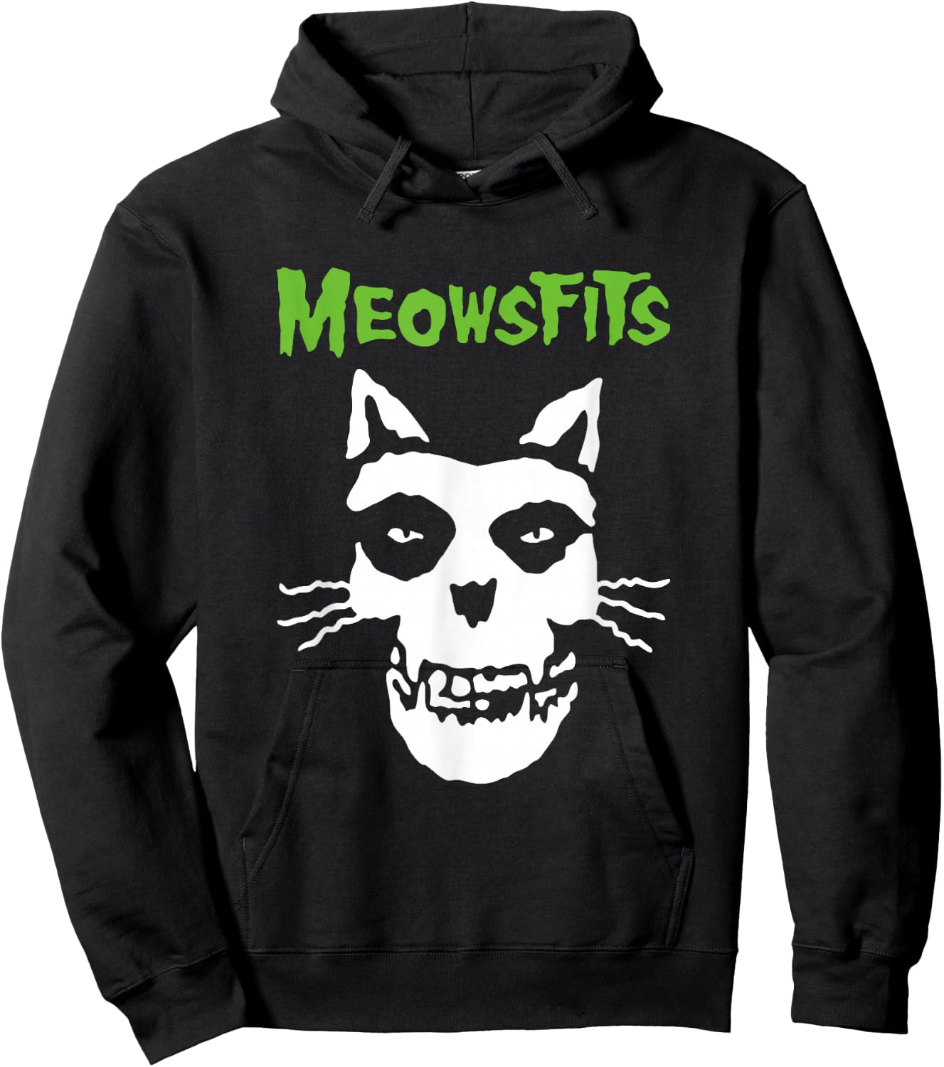 Meowsfits Cats Kittens Meow Funny Parody Band for Cat Lover Hoodie - Hoodie | Black