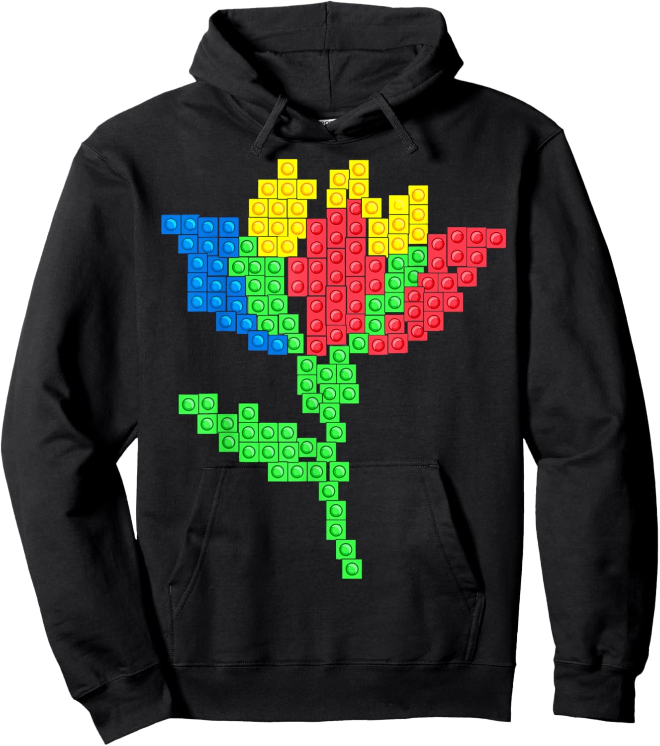 Master Builder Building Blocks Brick Flower Hoodie - Hoodie | Black