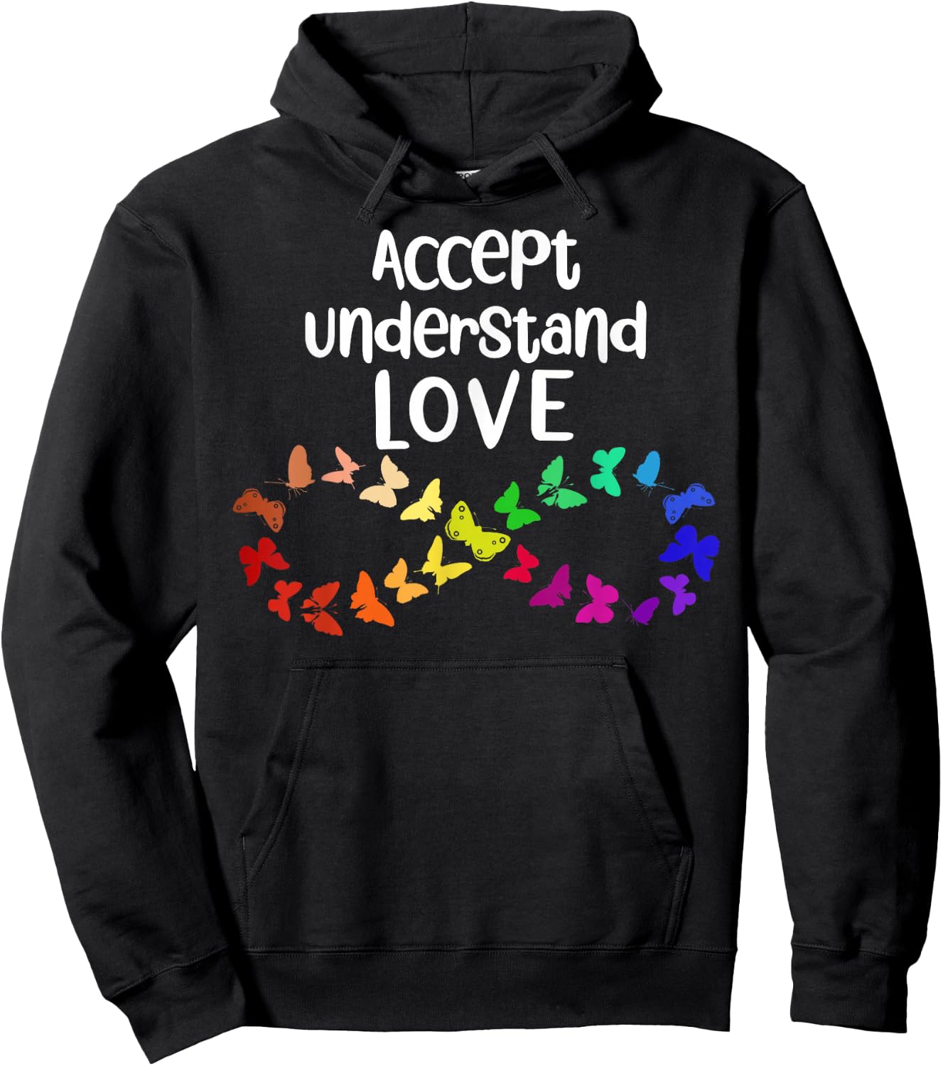 Accept Understand Love Neurodiversity Infinity Autism Small Hoodie - Hoodie | Black