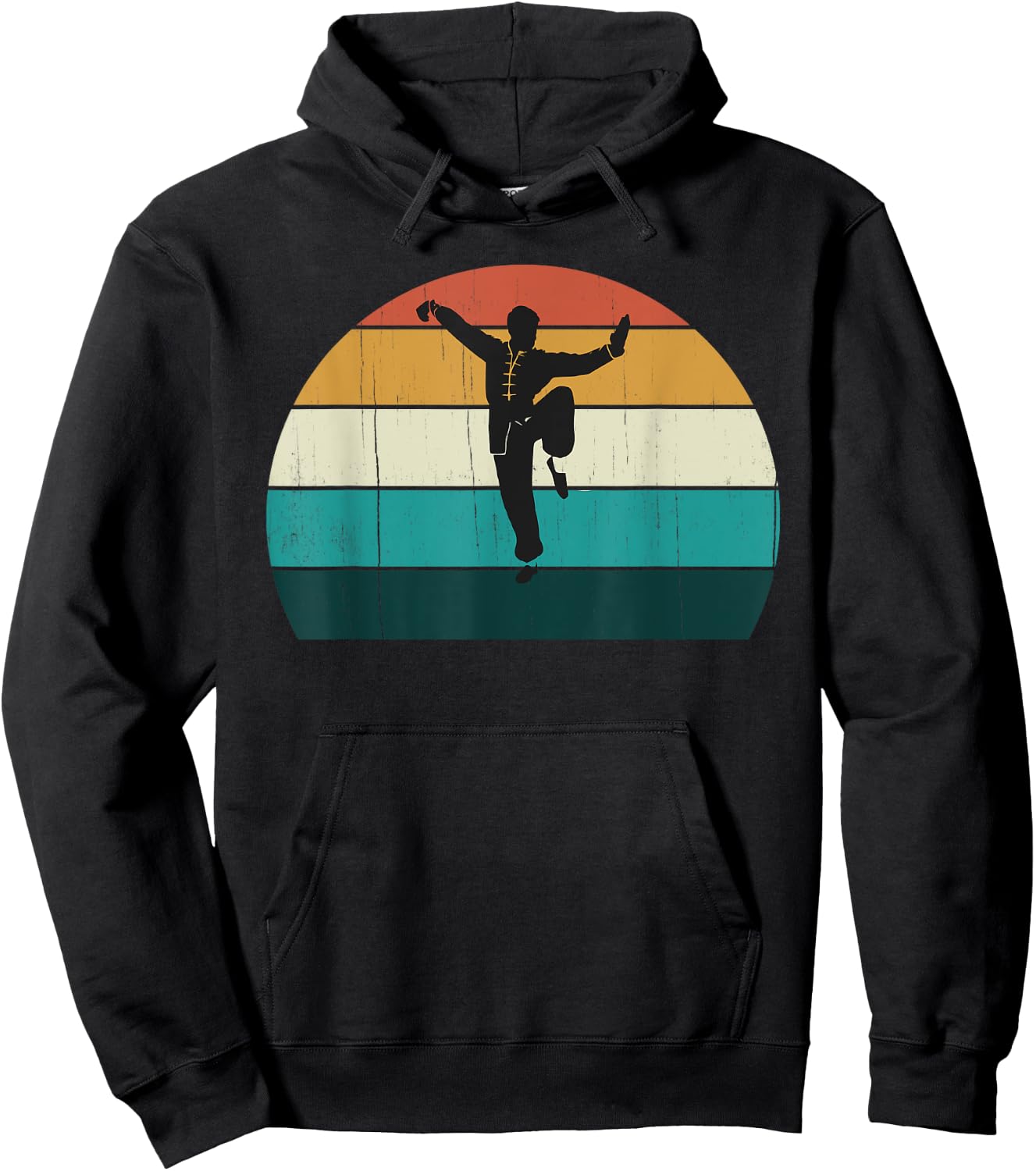 Retro Kung Fu / Kungfu - Vintage Sunset Chinese martial Arts Hoodie - Hoodie | Black