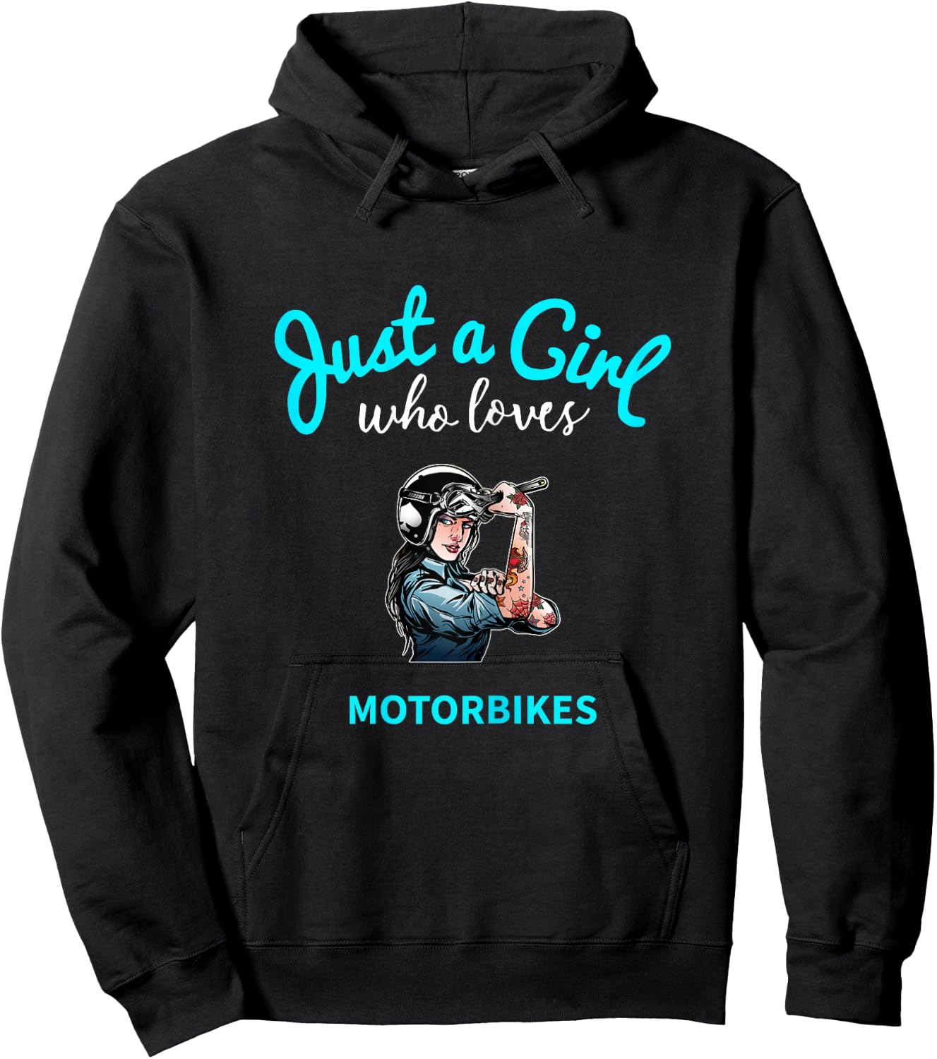 Motorcycle Shirt for Girls | Children's Motorcycle Hoodie - Hoodie | Black