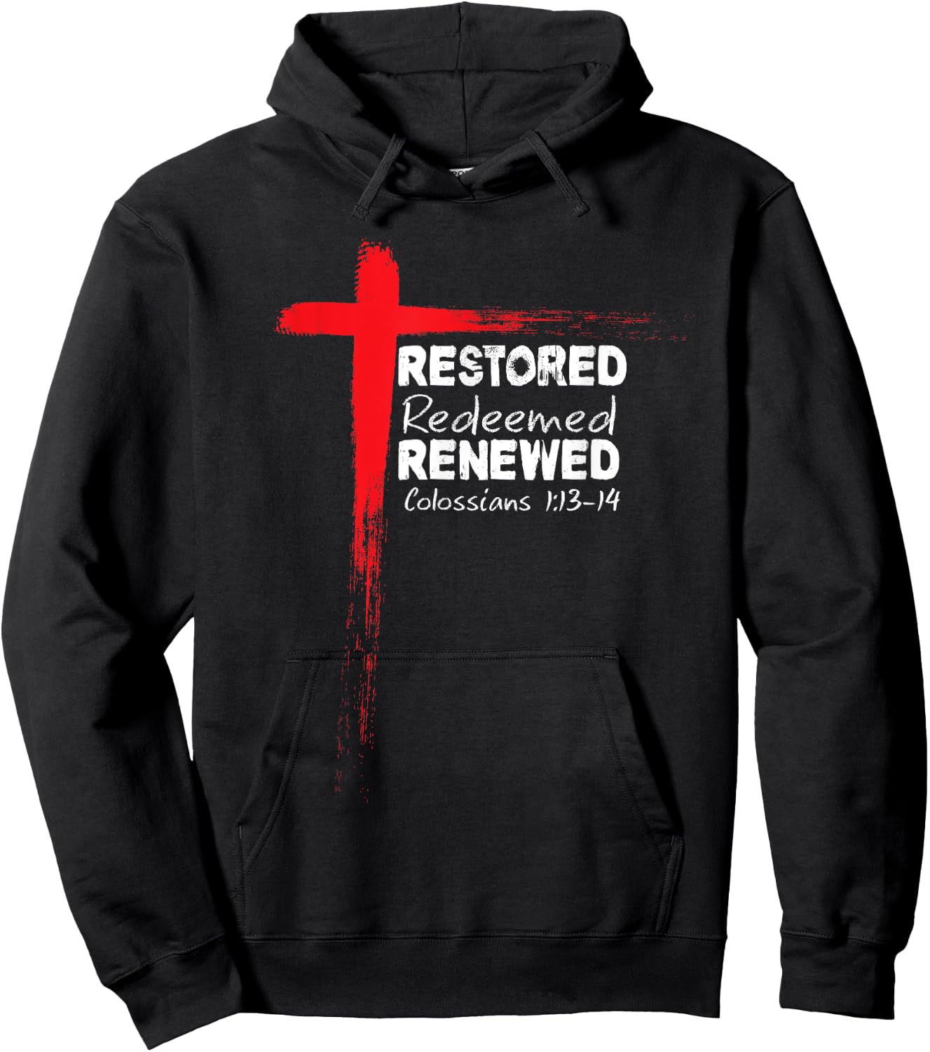 Christian Bible Verse Colossians 1:13-14 Cross Hoodie - Hoodie | Black