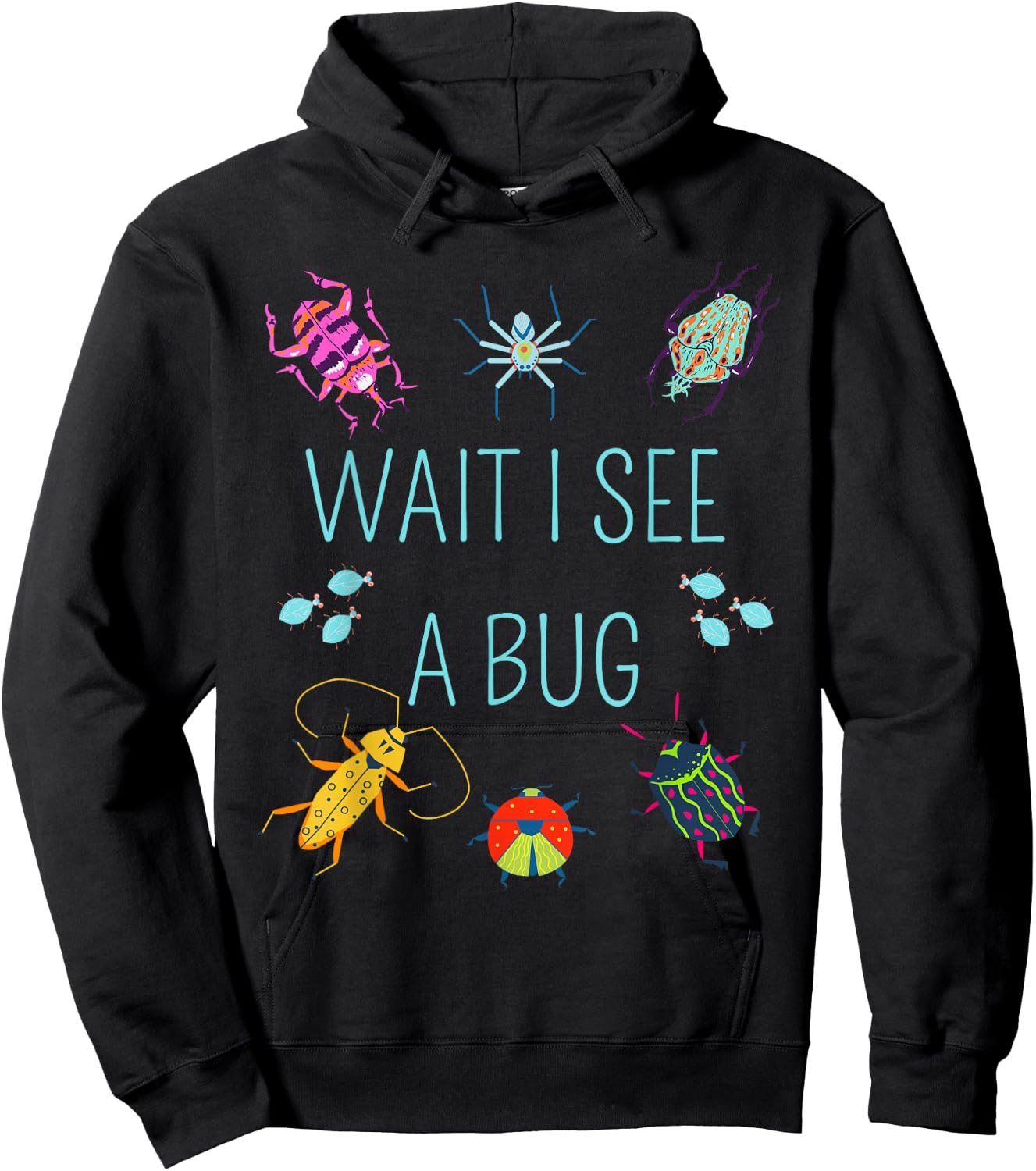Wait I See A Bug Catcher Entomology for Boys Girls Hoodie - Hoodie | Black