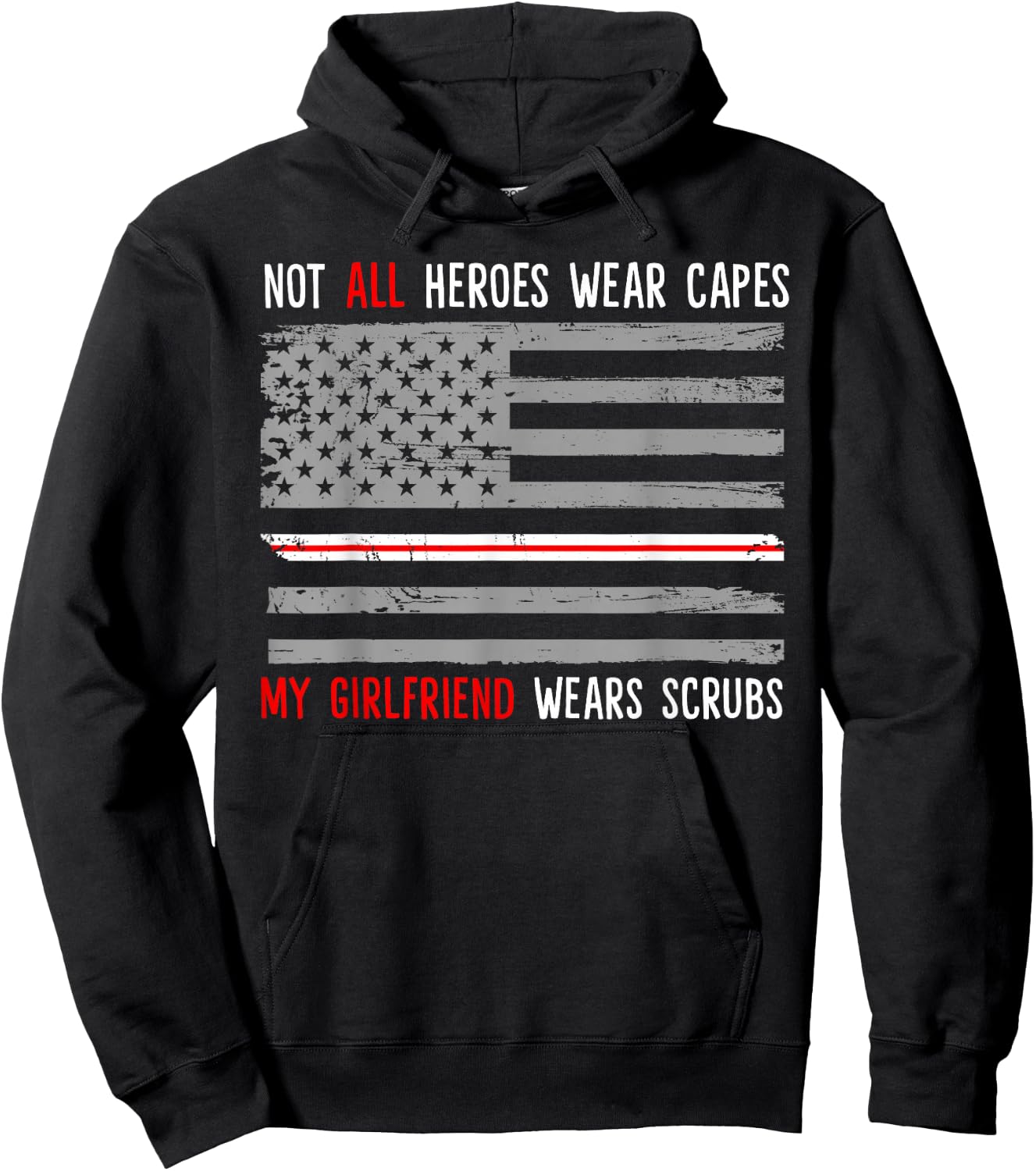 My Girlfriend Wears Scrubs Nurse Gift Boyfriend Hoodie - Hoodie | Black