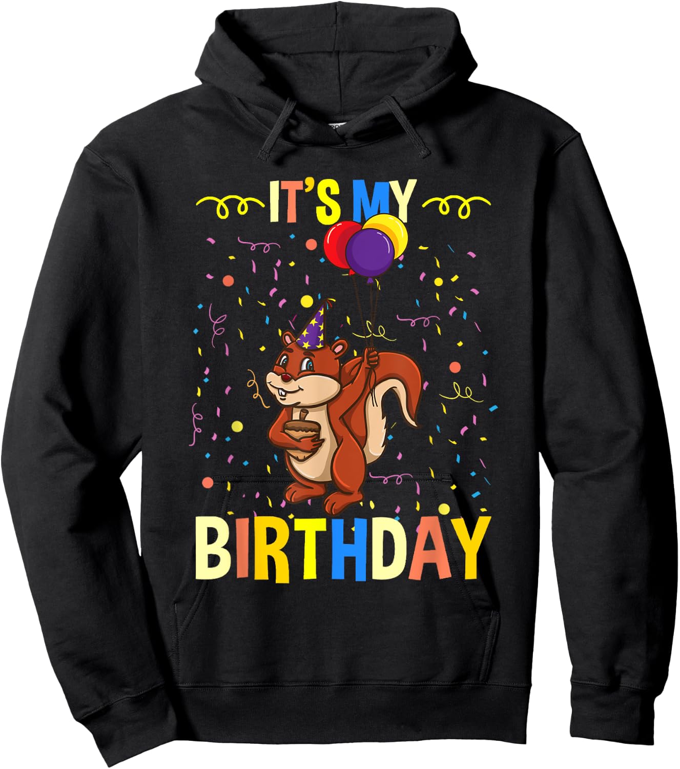 Its My Birthday Squirrel Lover Hoodie - Hoodie | Black