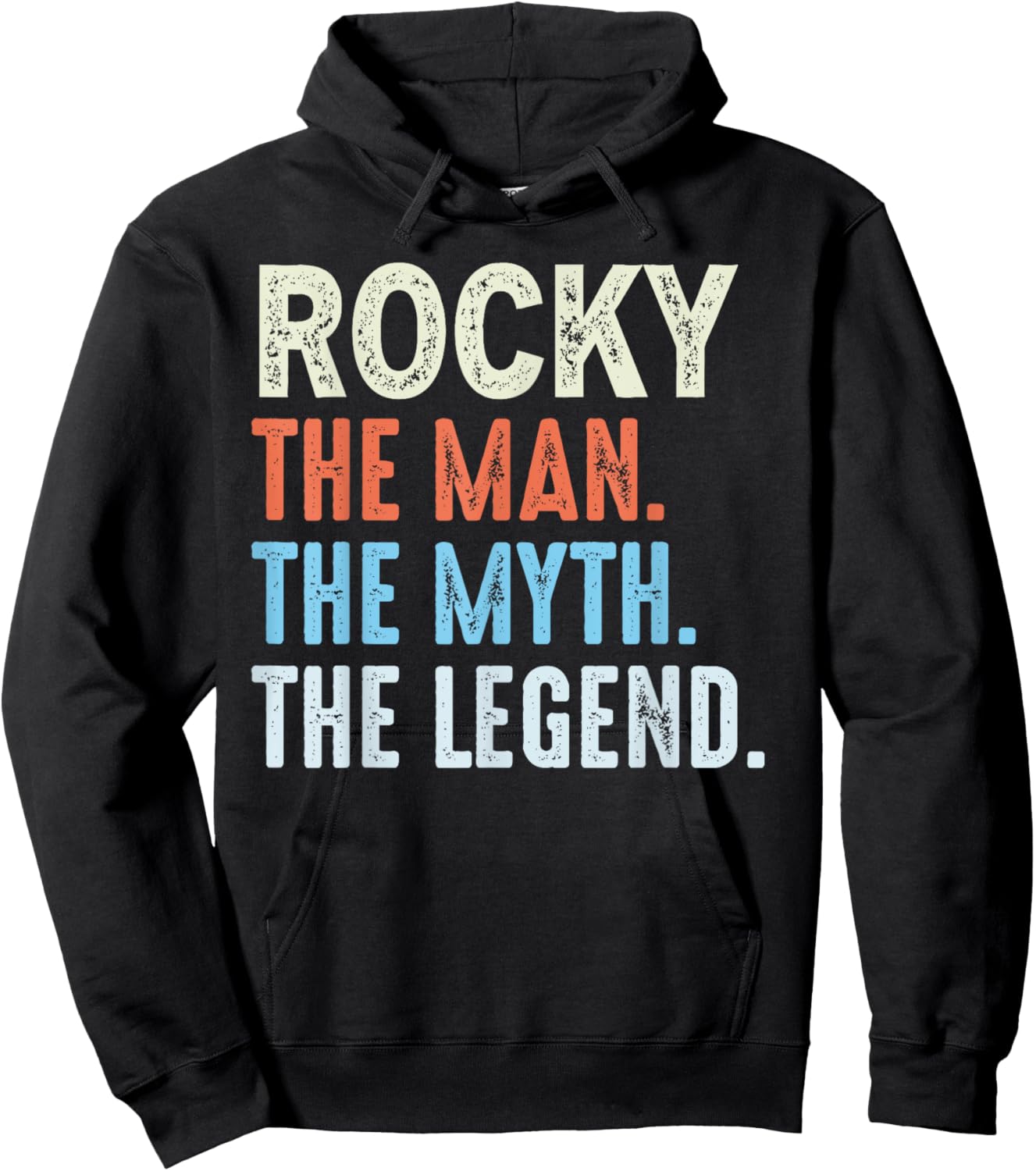 Rocky The Legend Name Personalized Cute Idea Men Vintage Hoodie - Hoodie | Black