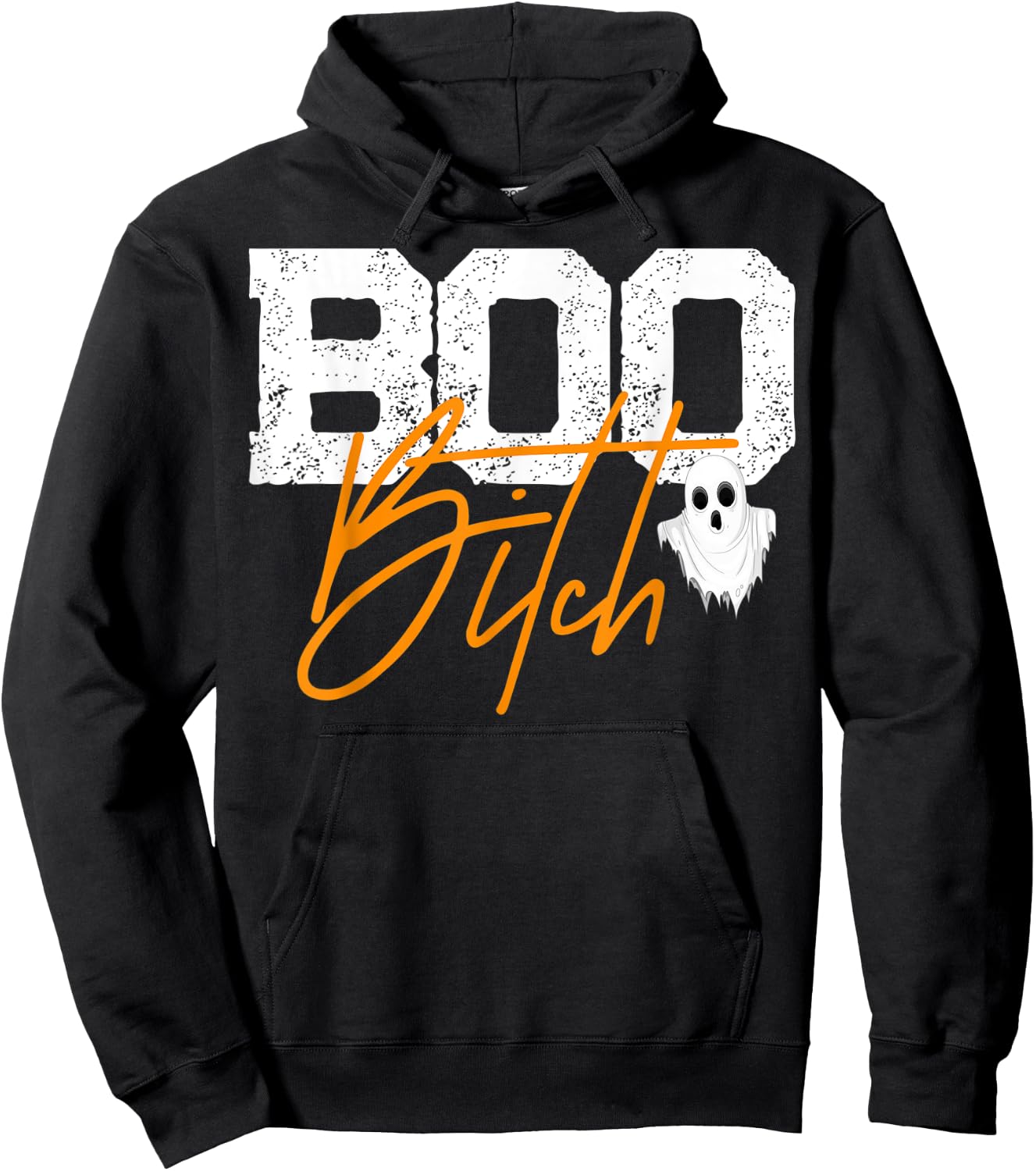 Boo Bitch ghost vintage distressed Halloween humor Hoodie - Hoodie | Black