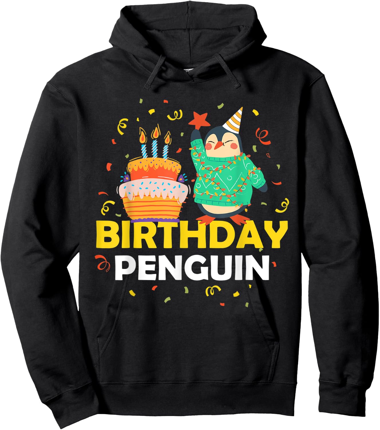 Birthday Penguin Hoodie - Hoodie | Black