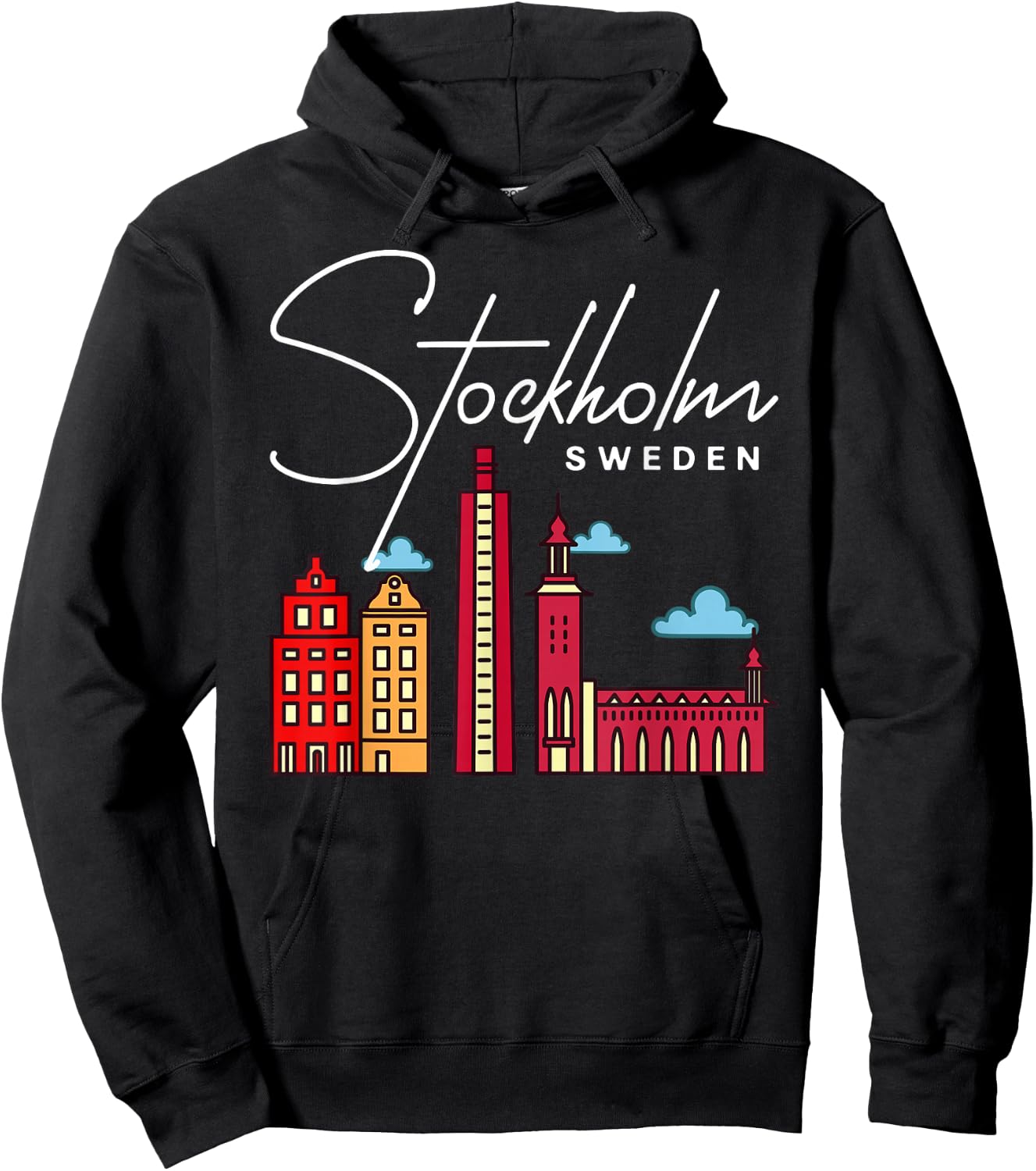 Stockholm Sweden City Skyline Map Travel Hoodie - Hoodie | Black