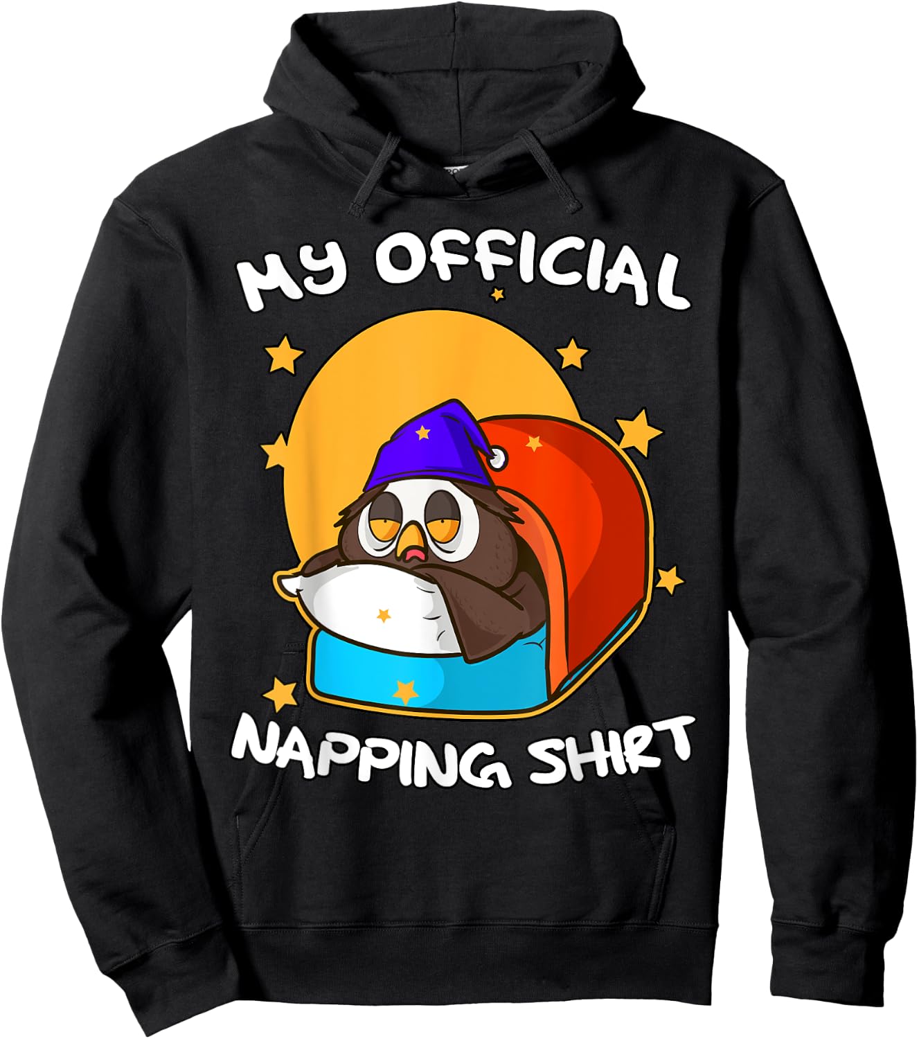 Funny Sleeping Owl Bird Pyjamas Gift Cute Official Napping Hoodie - Hoodie | Black