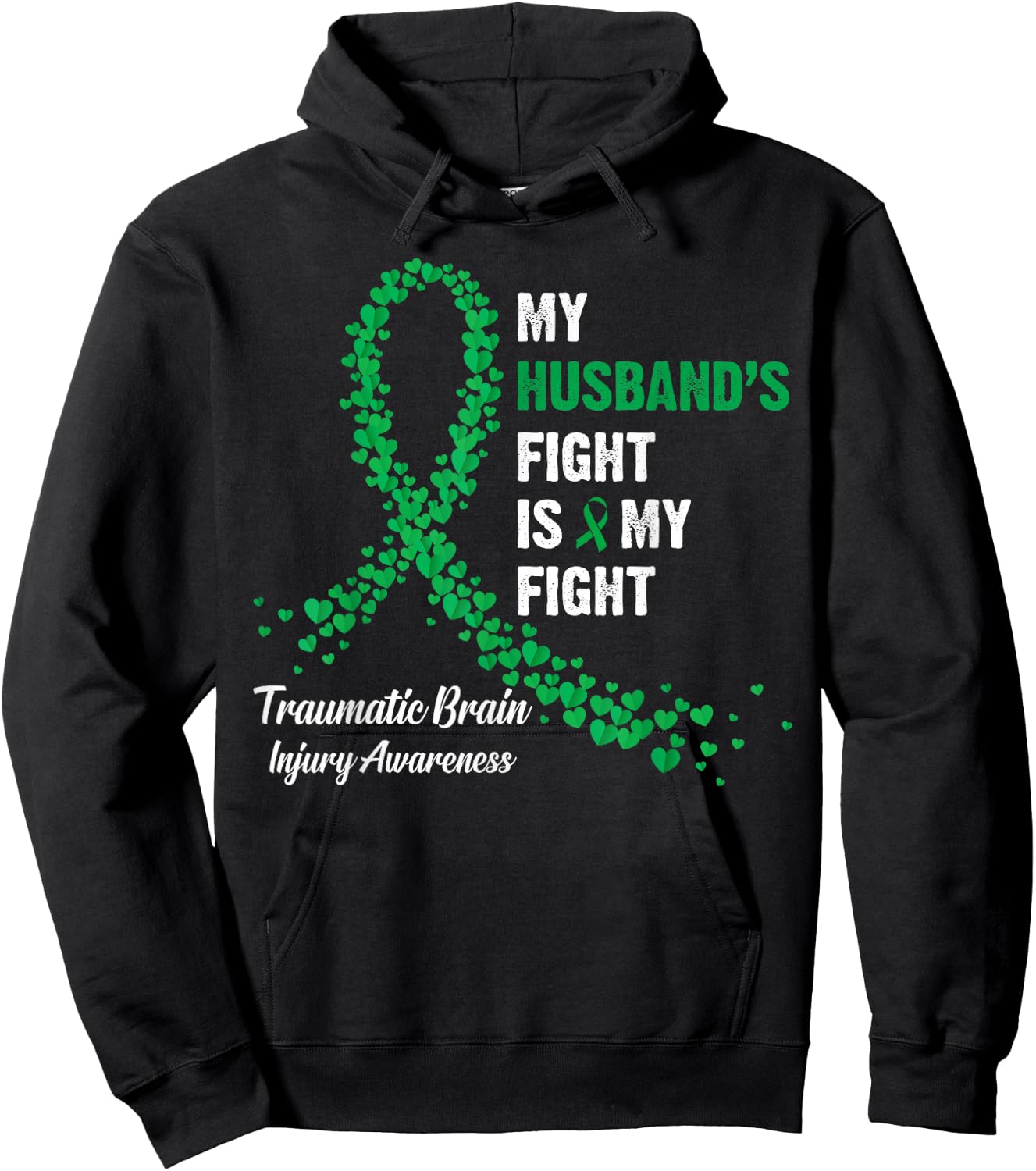 My Husband's Fight My Fight Traumatic Brain Injury Awareness Hoodie - Hoodie | Black
