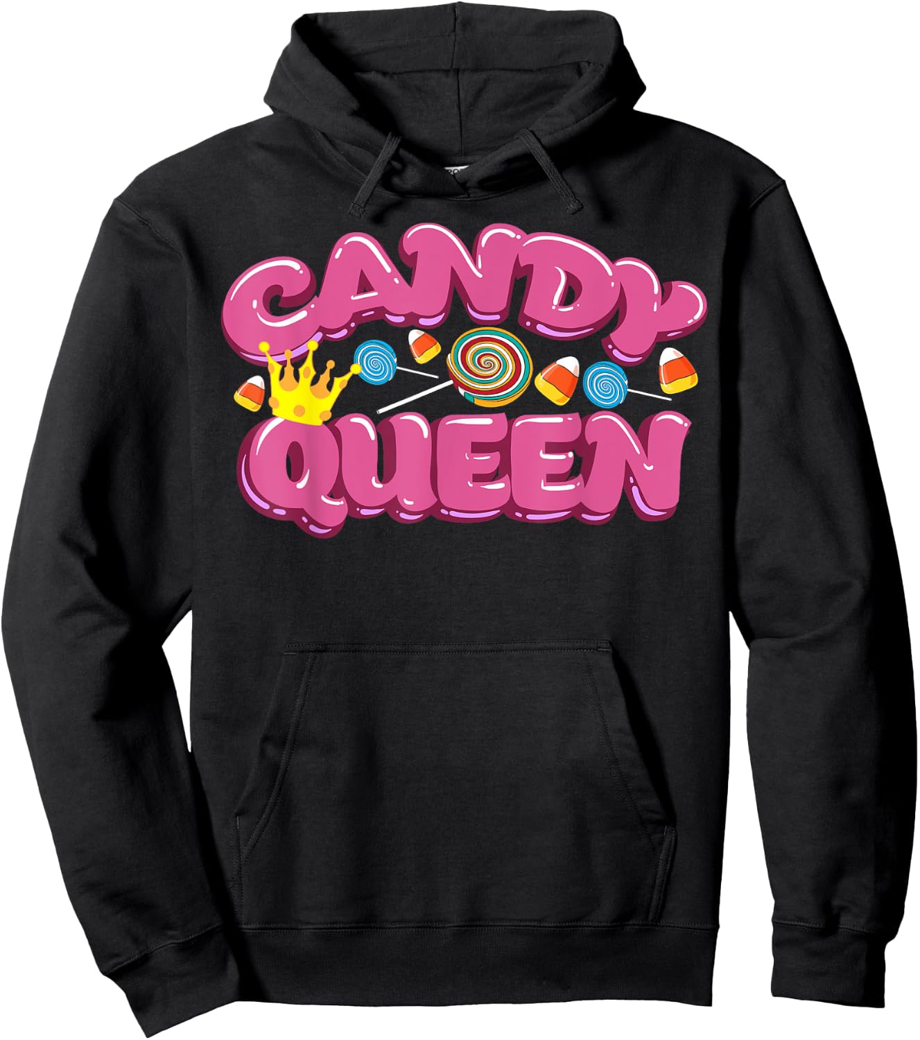 Funny Candy Queen Gift Lollipop Lover Sweet Tooth Women Hoodie - Hoodie | Black