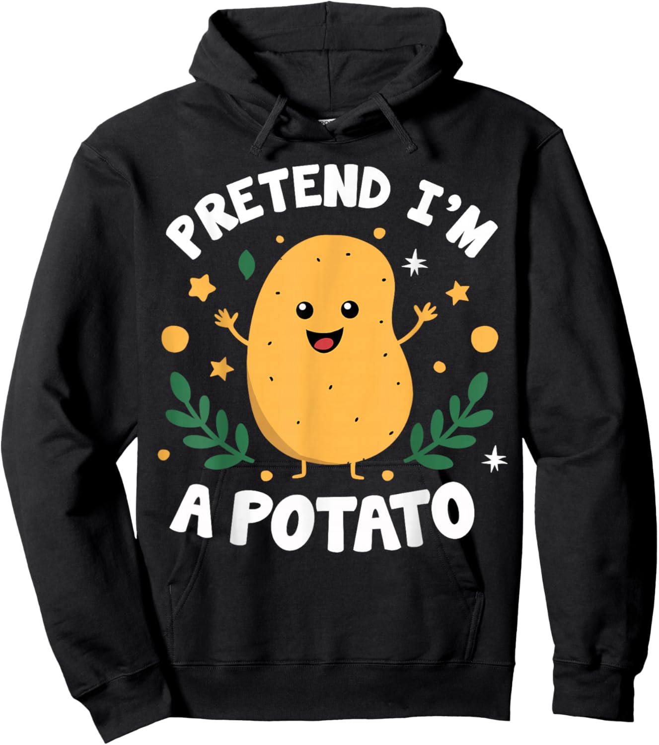 Pretend I'm A Potato Funny Lazy Halloween Matching Costume Hoodie - Hoodie | Black