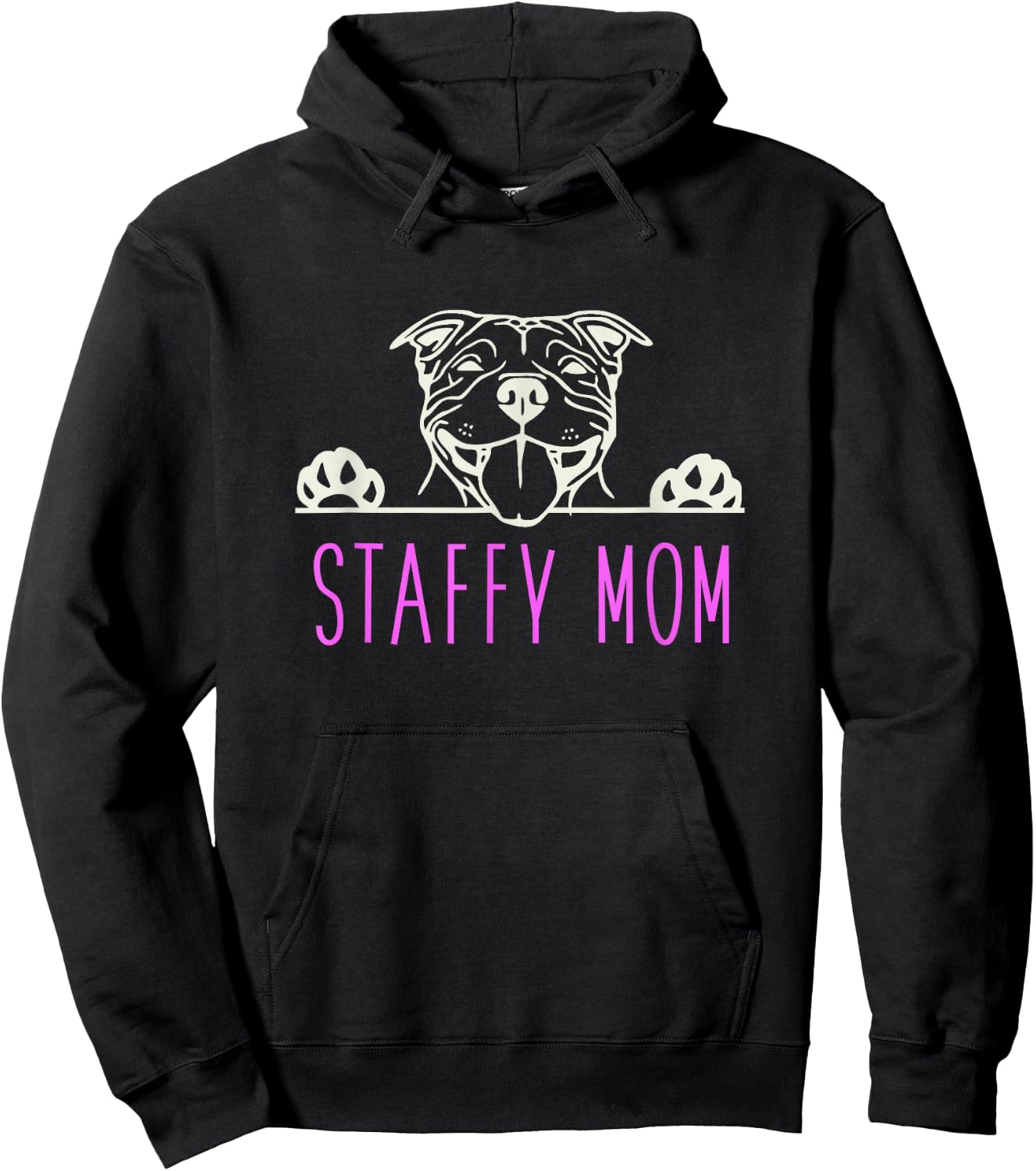 Staffy Mom with Staffordshire Bull Terrier Dog Hoodie - Hoodie | Black
