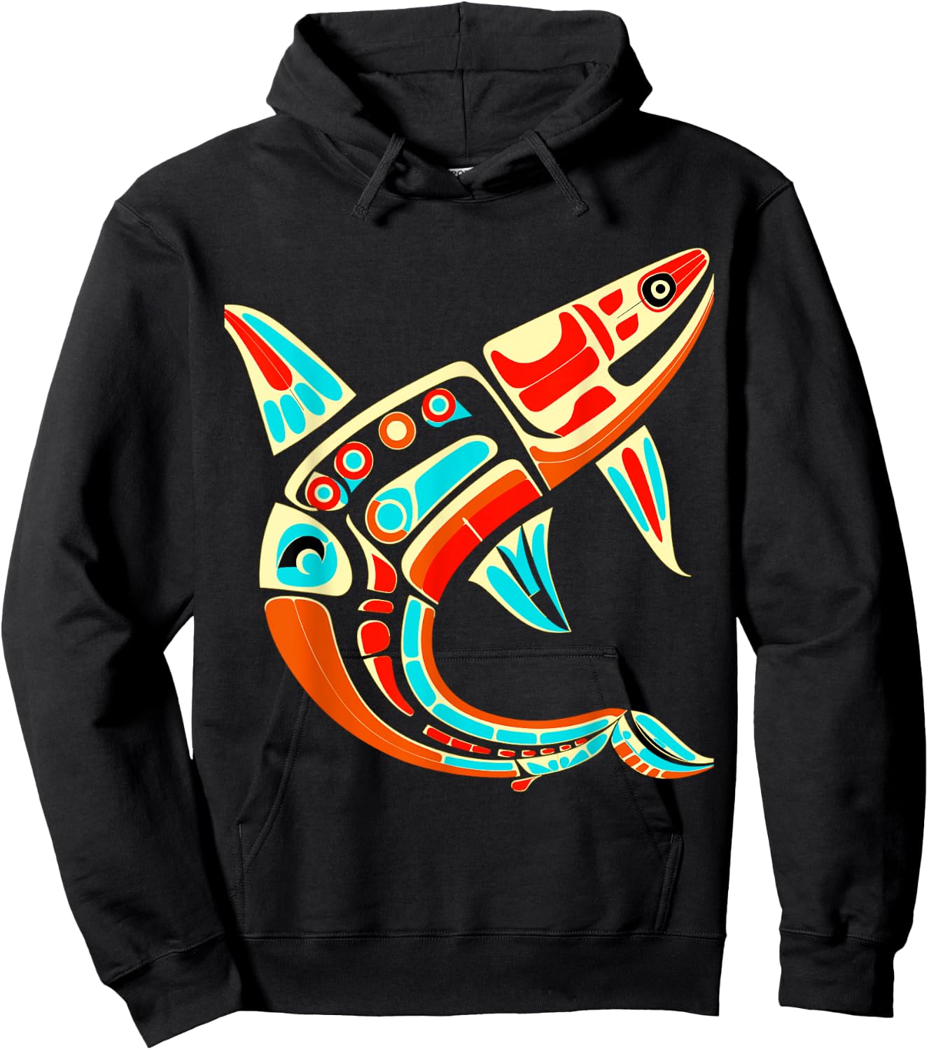 Orca in Salish Coast Art Style Hoodie - Hoodie | Black