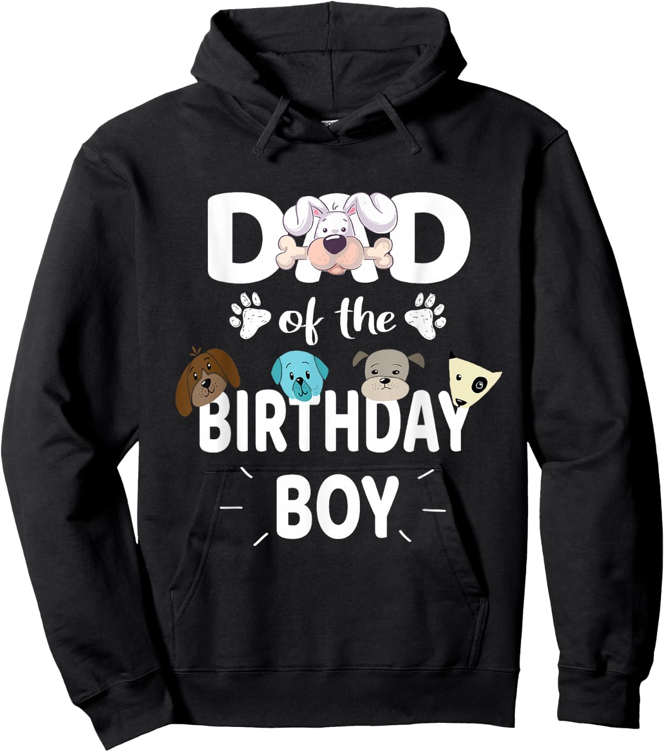 Dad Of The Birthday Boy Dog Lover Party Puppy Theme Hoodie - Hoodie | Black