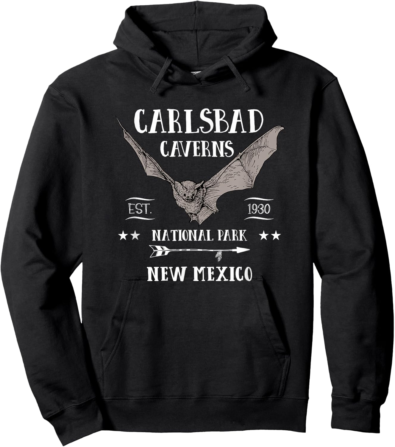 CARLSBAD CAVERNS NATIONAL PARK bat design souvenir gift Hoodie - Hoodie | Black