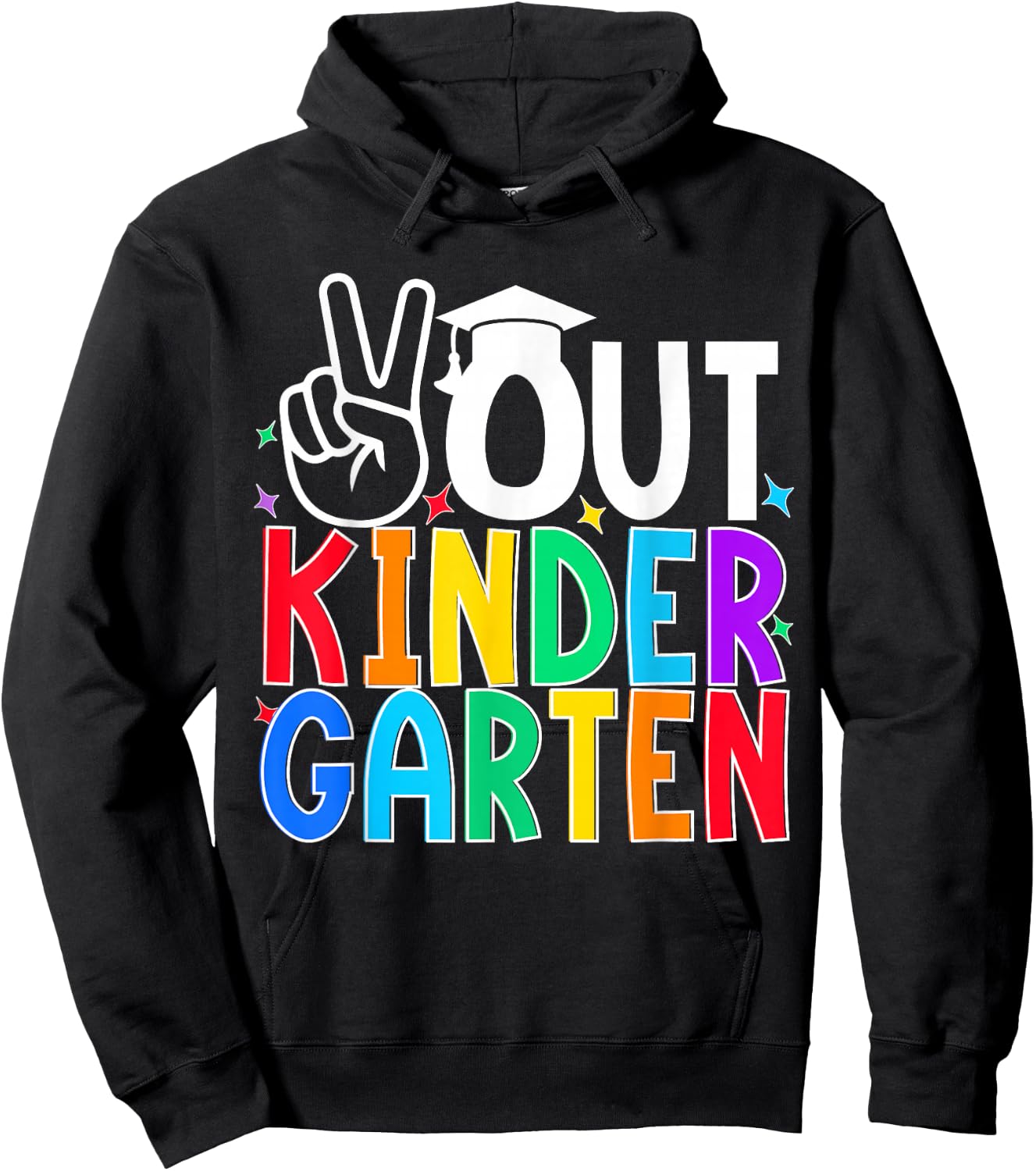 Peace Out Kindergarten Last Day of Kindergarten Kids Hoodie - Hoodie | Black