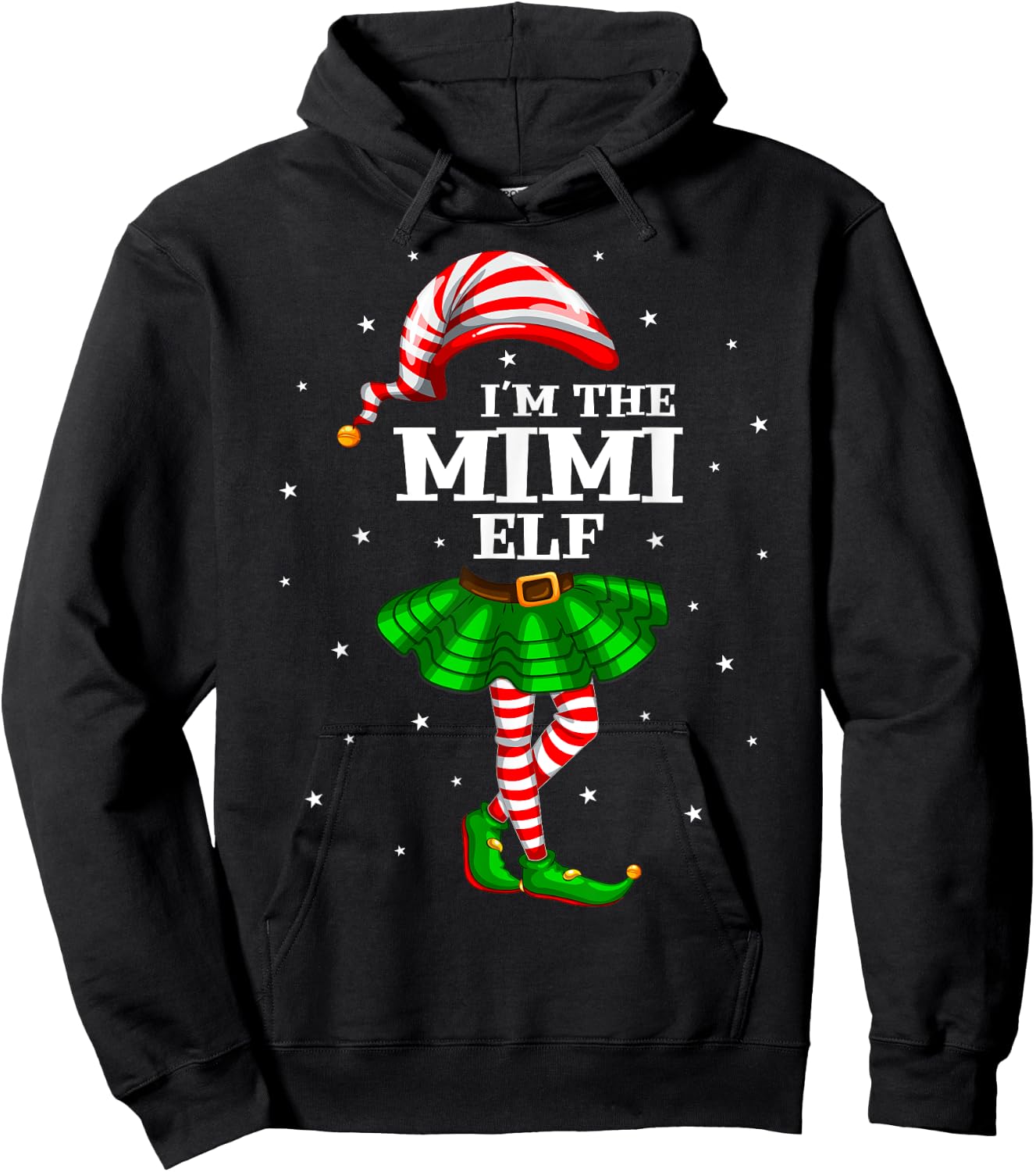Matching Family Group I'm The Mimi Elf Christmas Hoodie - Hoodie | Black