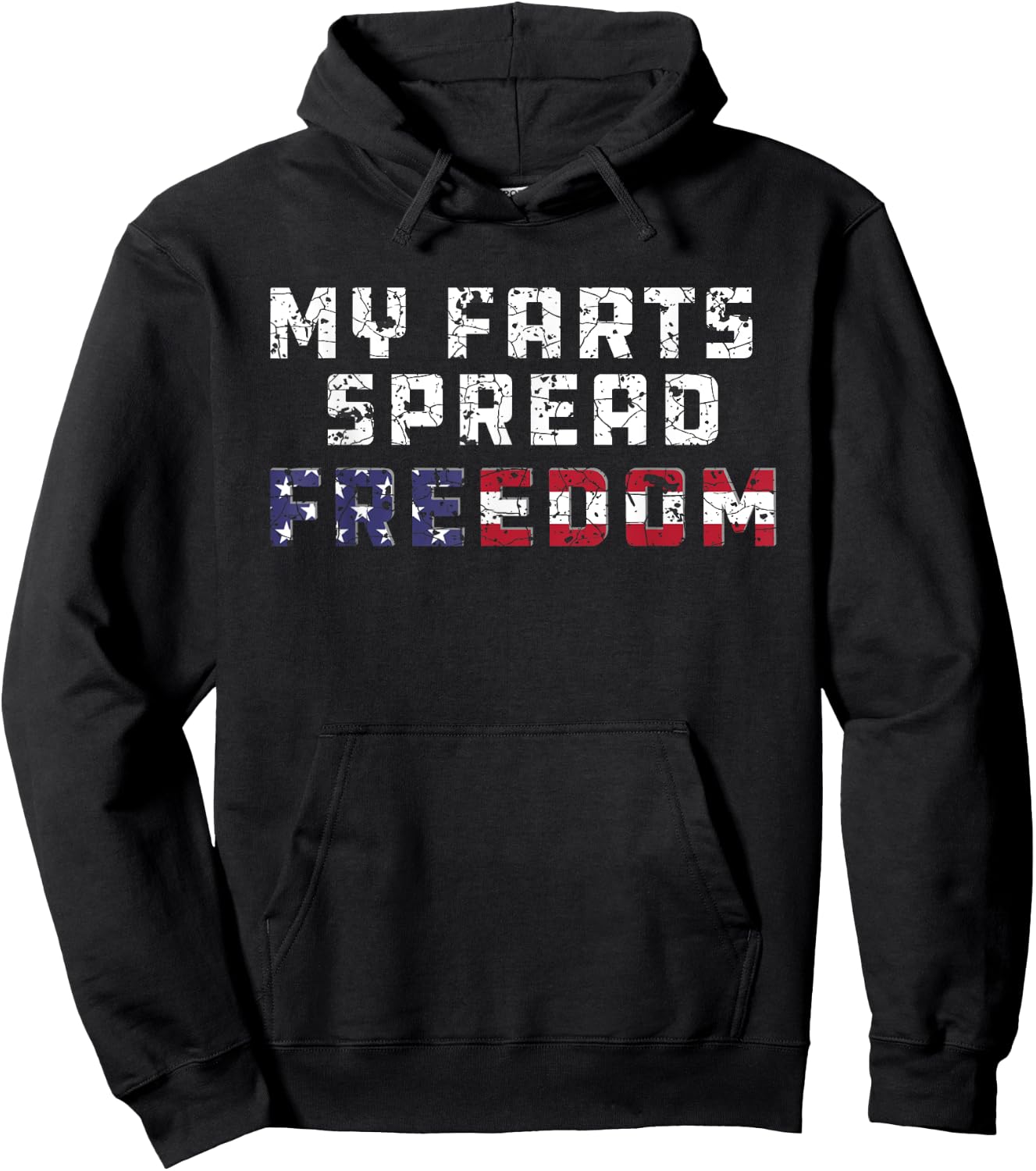 My Farts Spread Freedom Redneck Country Joke USA Flag Humor Hoodie - Hoodie | Black