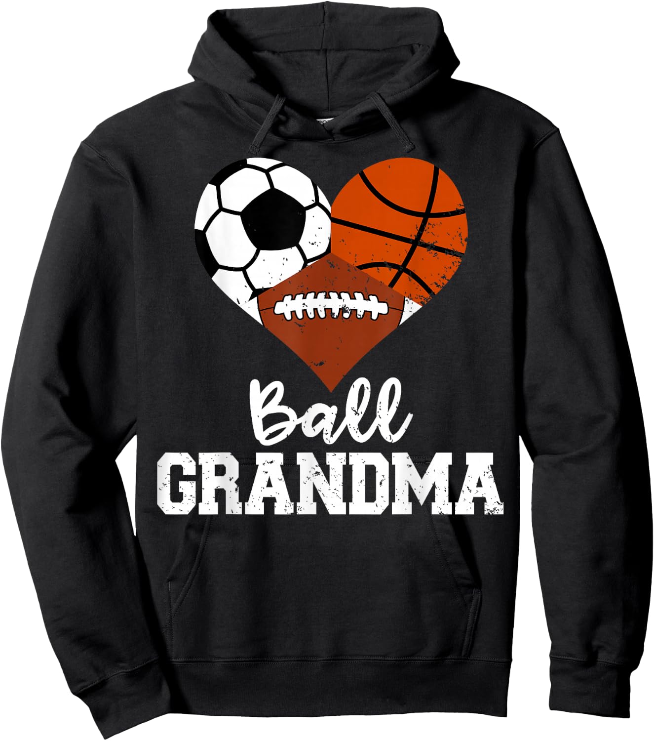 Ball Grandma Funny Soccer Basketball Football Hoodie - Hoodie | Black