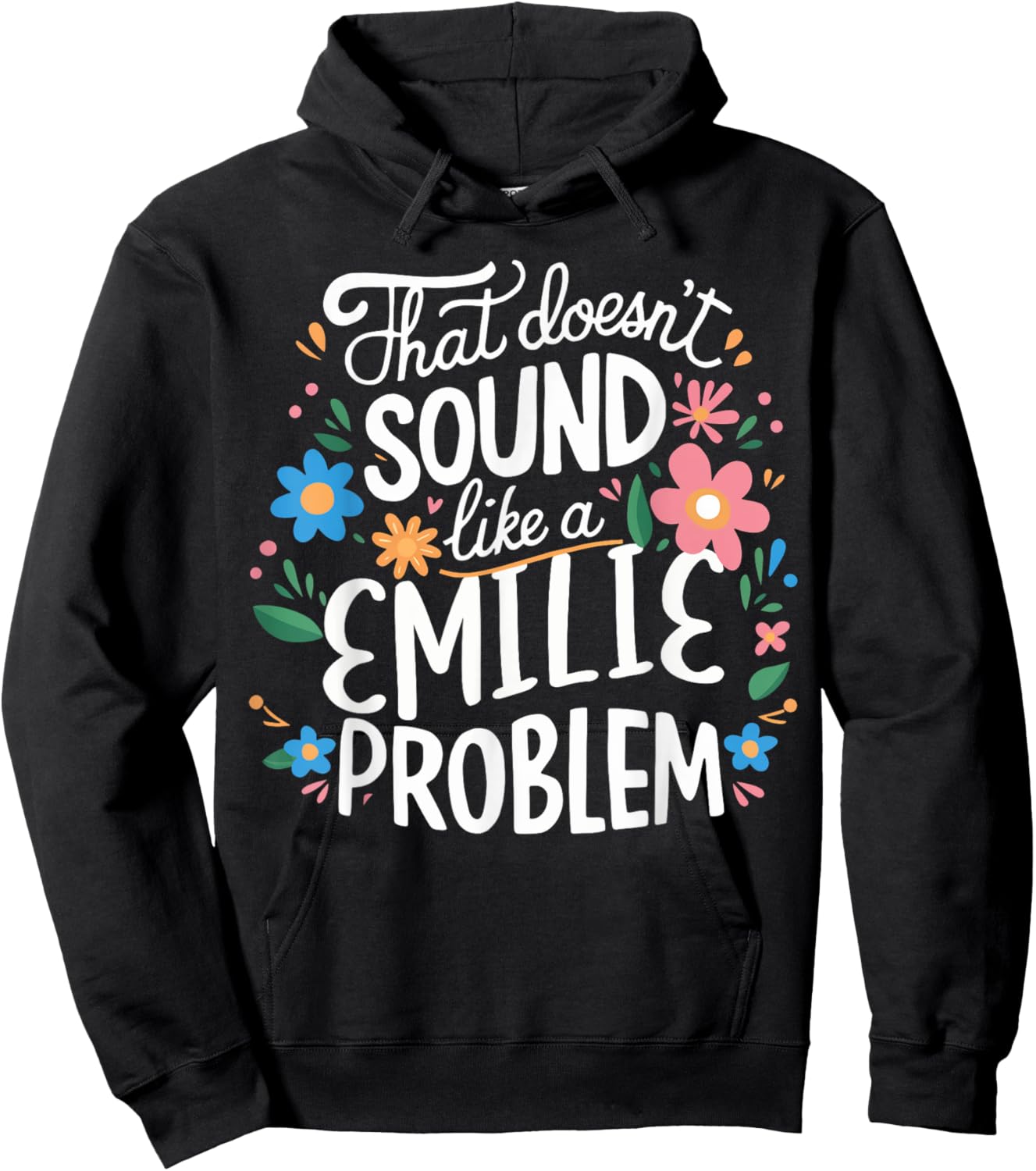 EMILIE Personalized Cute Girls EMILIE Name Hoodie - Hoodie | Black