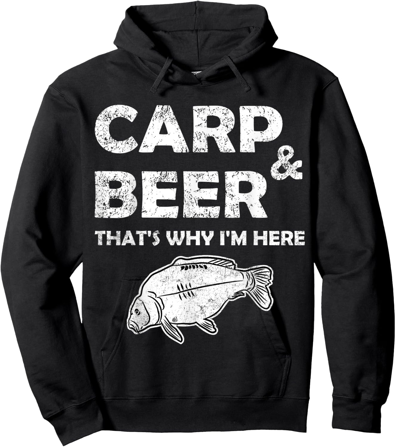 Gift Carp Angler - Carp And Beer That's Why I'm Here Hoodie - Hoodie | Black