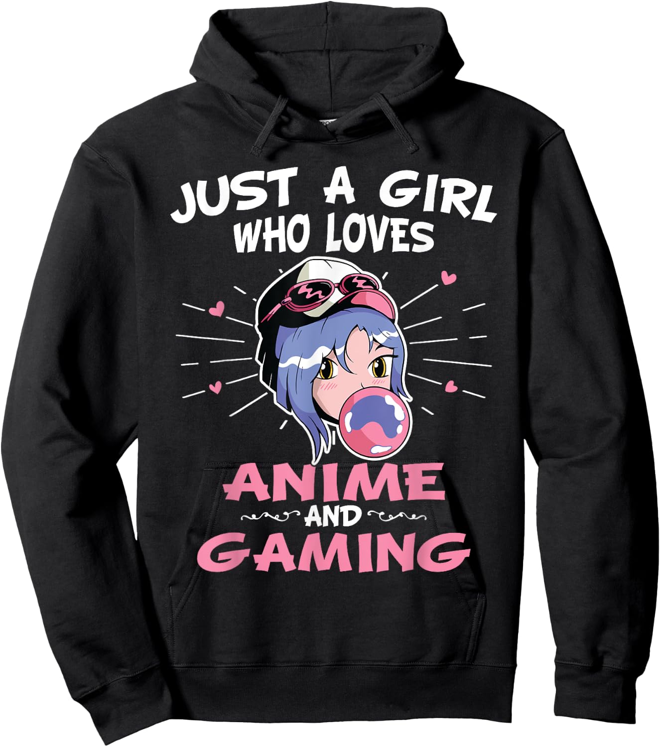 Just A Girl Who Loves Anime And Gaming Manga Animation Hoodie - Hoodie | Black