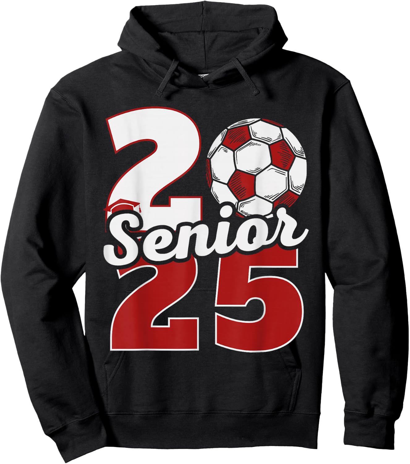 Senior 2025 Soccer Class of 25 Graduation Party Hoodie - Hoodie | Black