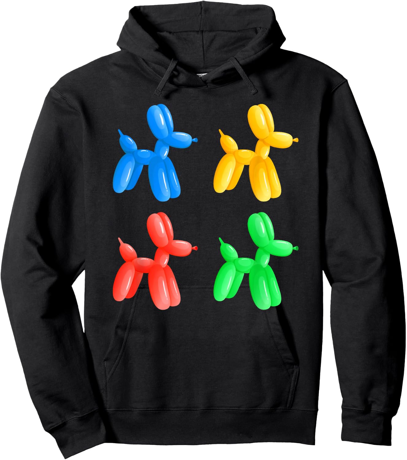 Balloon Animal Puppy Dogs – Fun Colorful Kids Party Graphic Hoodie - Hoodie | Black