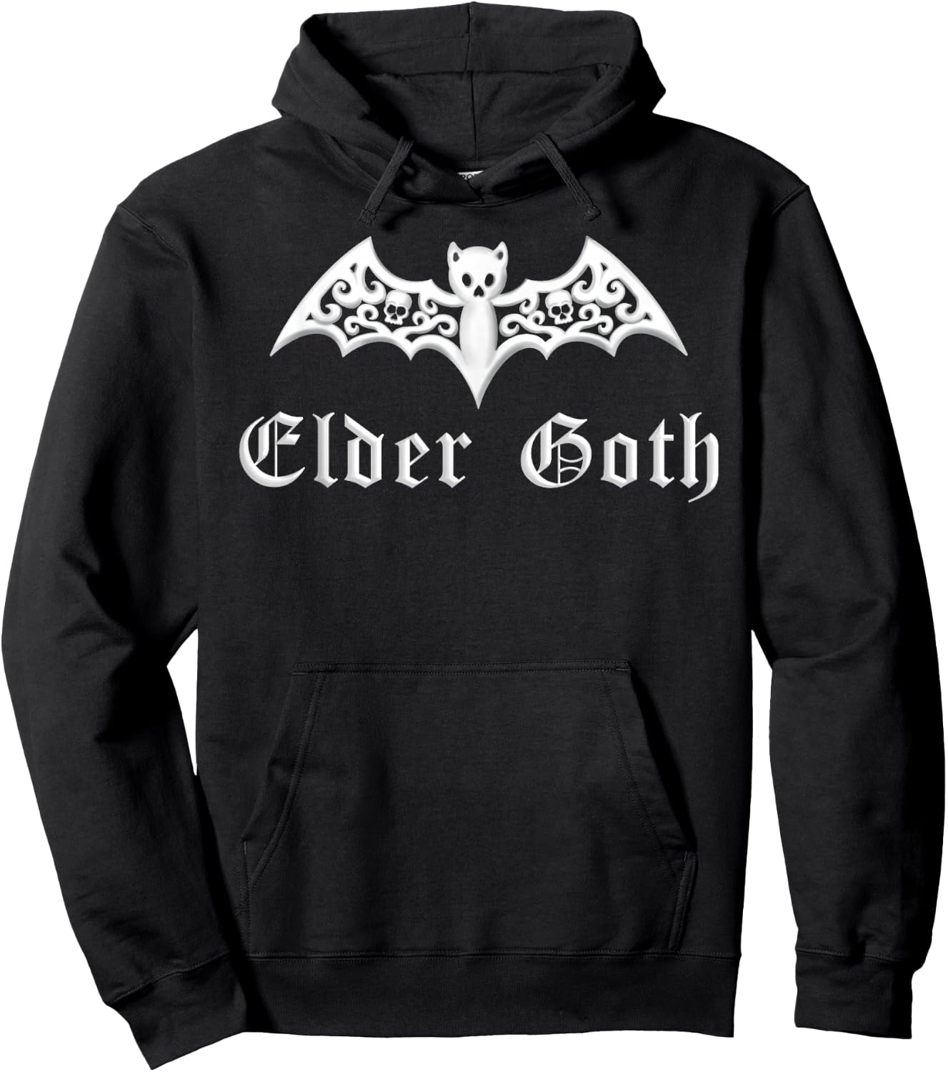 Elder Goth Gothic Lace Look Ornamental Design Hoodie - Hoodie | Black
