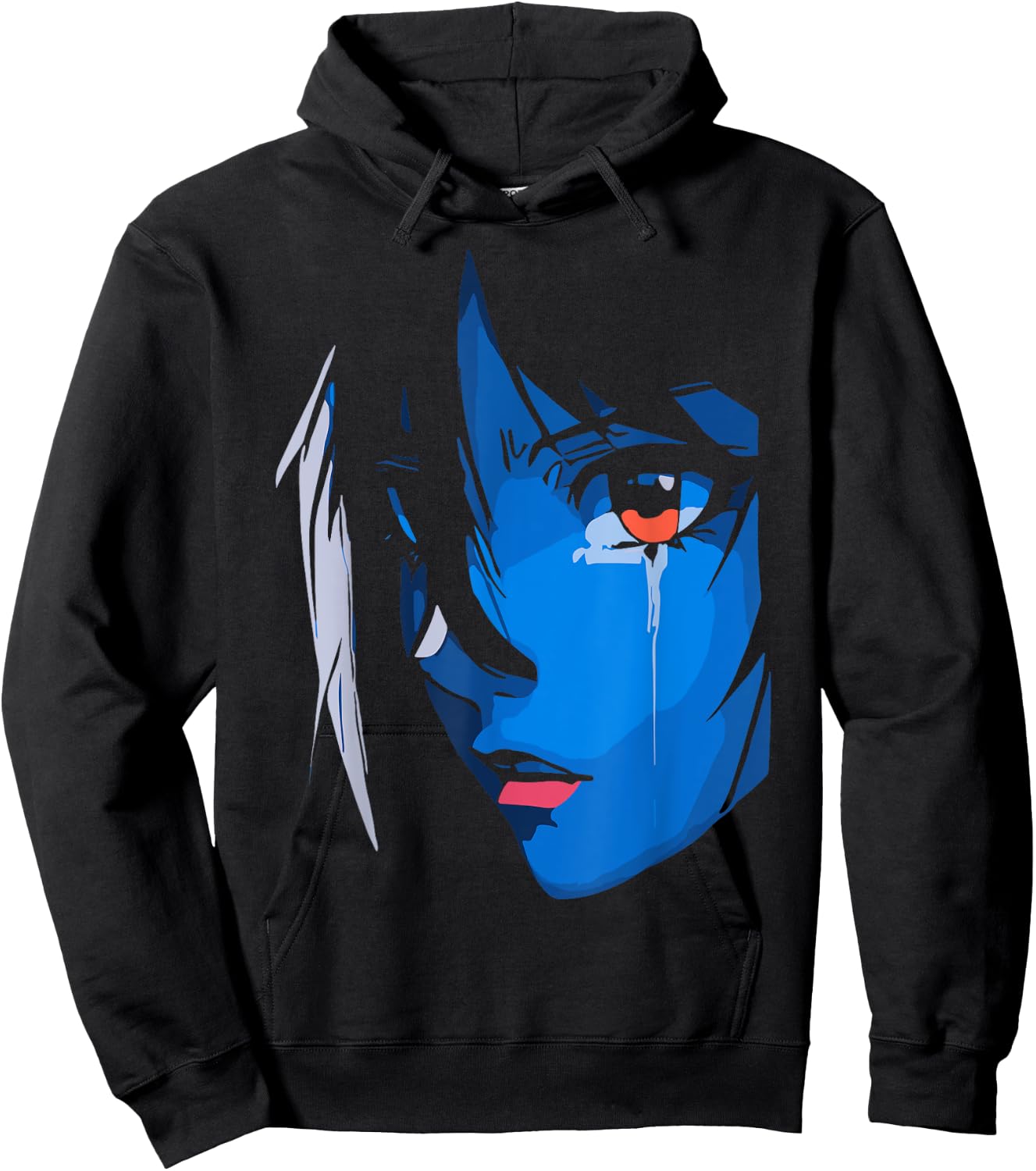 Sad Anime Girl Gamer Indie Aesthetic Japanese Vaporwave Hoodie - Hoodie | Black