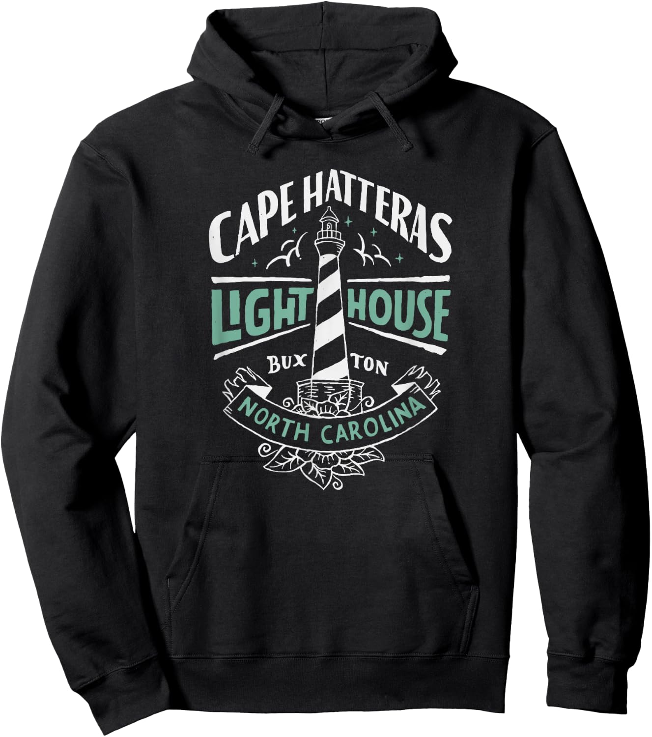 Cape Hatteras Lighthouse Outer Banks NC OBX North Carolina Hoodie - Hoodie | Black