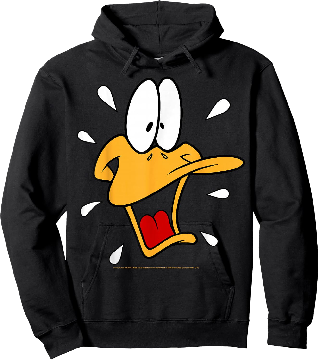 Looney Tunes Daffy Duck Surprised Big Face Hoodie - Hoodie | Black