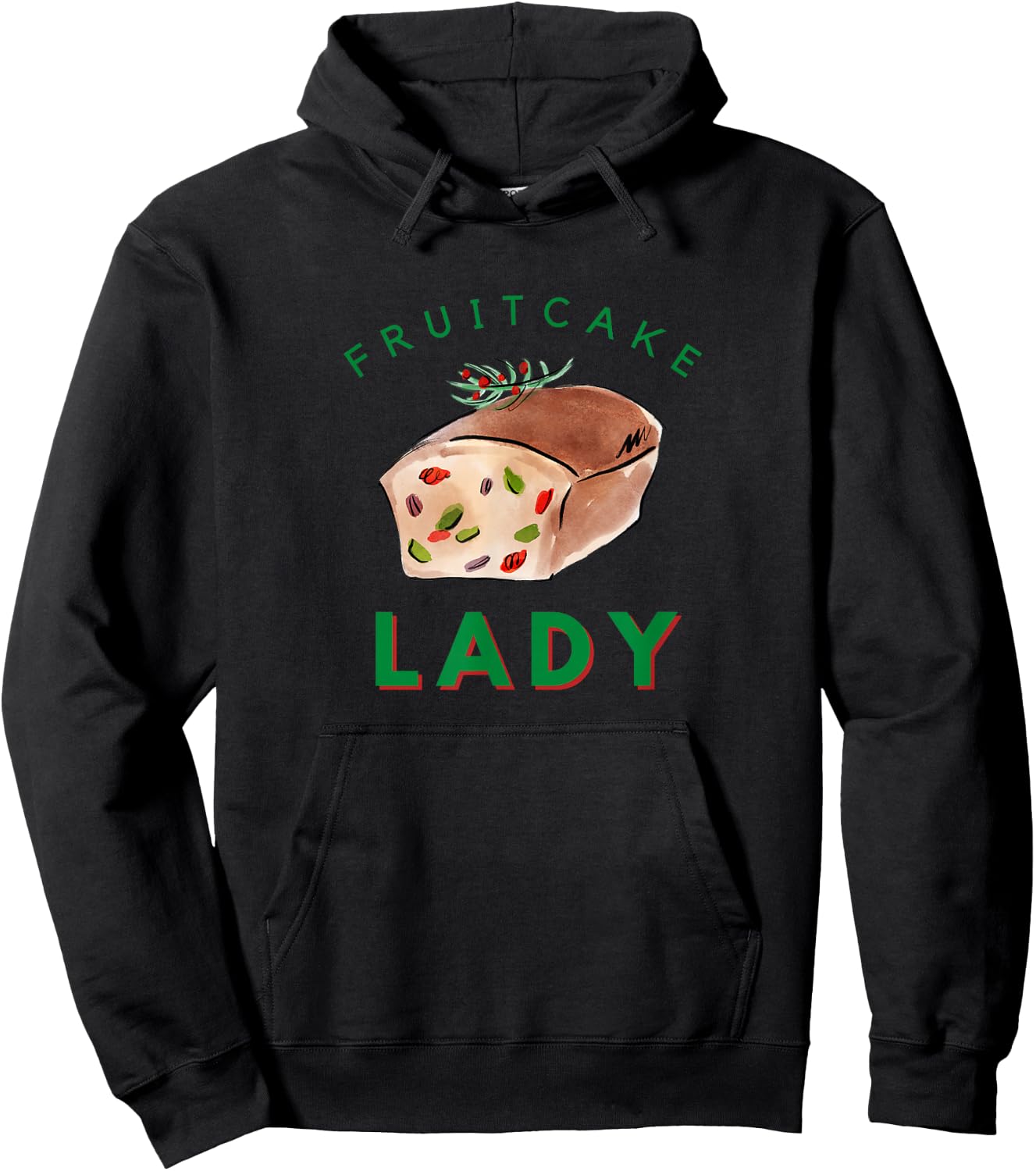 Fruitcake Lady Christmas Hoodie - Hoodie | Black