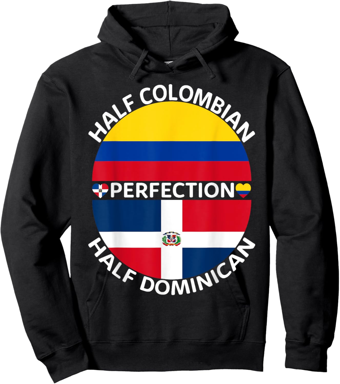 Half Colombian Half Dominican Republic Colombia Flag Men Hoodie - Hoodie | Black