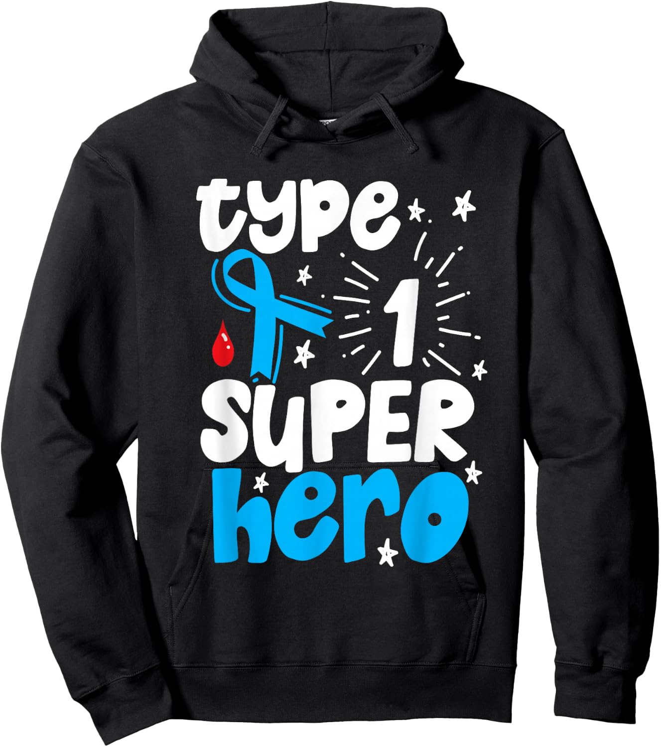 Type 1 Diabetes Awareness Type One Superhero Hoodie - Hoodie | Black