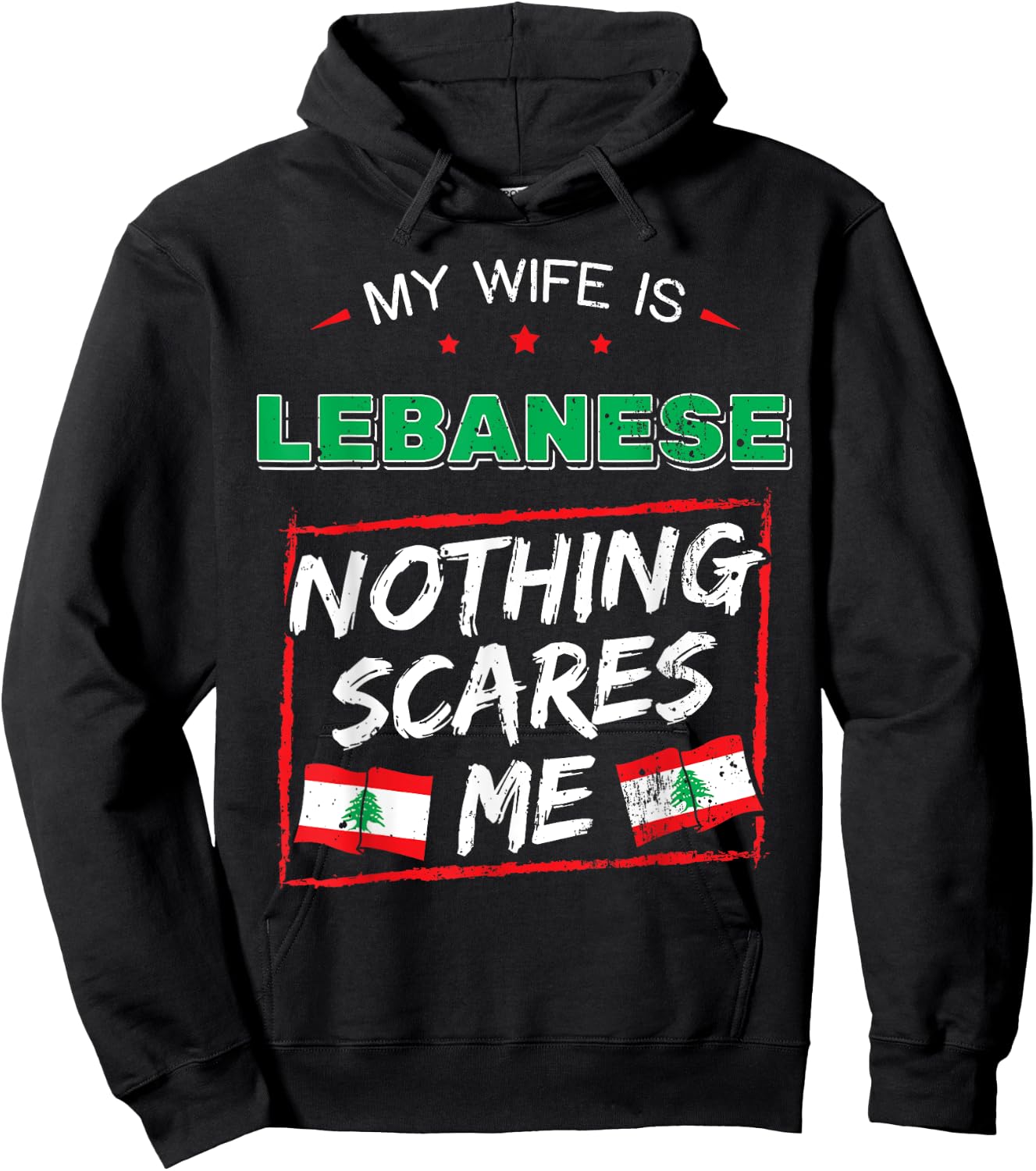 My Wife Is Lebanese Republic Lebanon Heritage Roots Flag Hoodie - Hoodie | Black