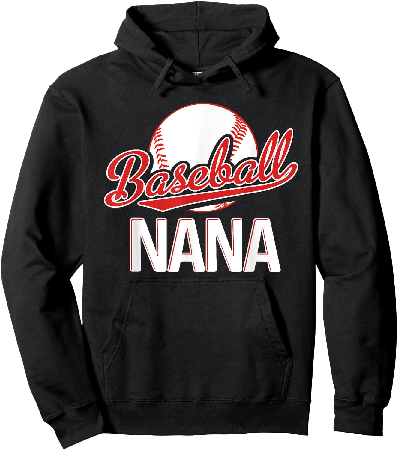 Baseball Nana Grandma Women Christmas Mother's Day Gift Papa Hoodie - Hoodie | Black