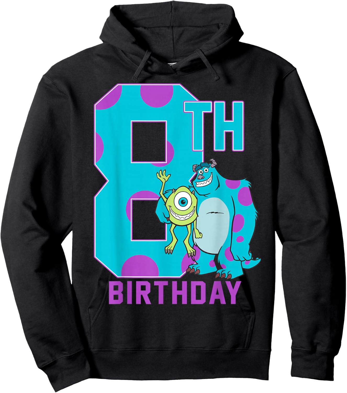 Disney Pixar Monsters Inc. Mike & Sully Happy 8th Birthday Hoodie - Hoodie | Black