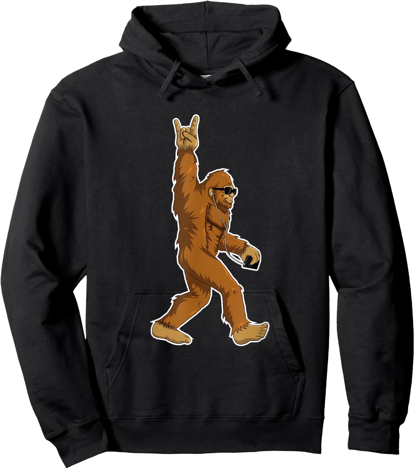 Bigfoot Rock and Roll Gift Hoodie - Hoodie | Black