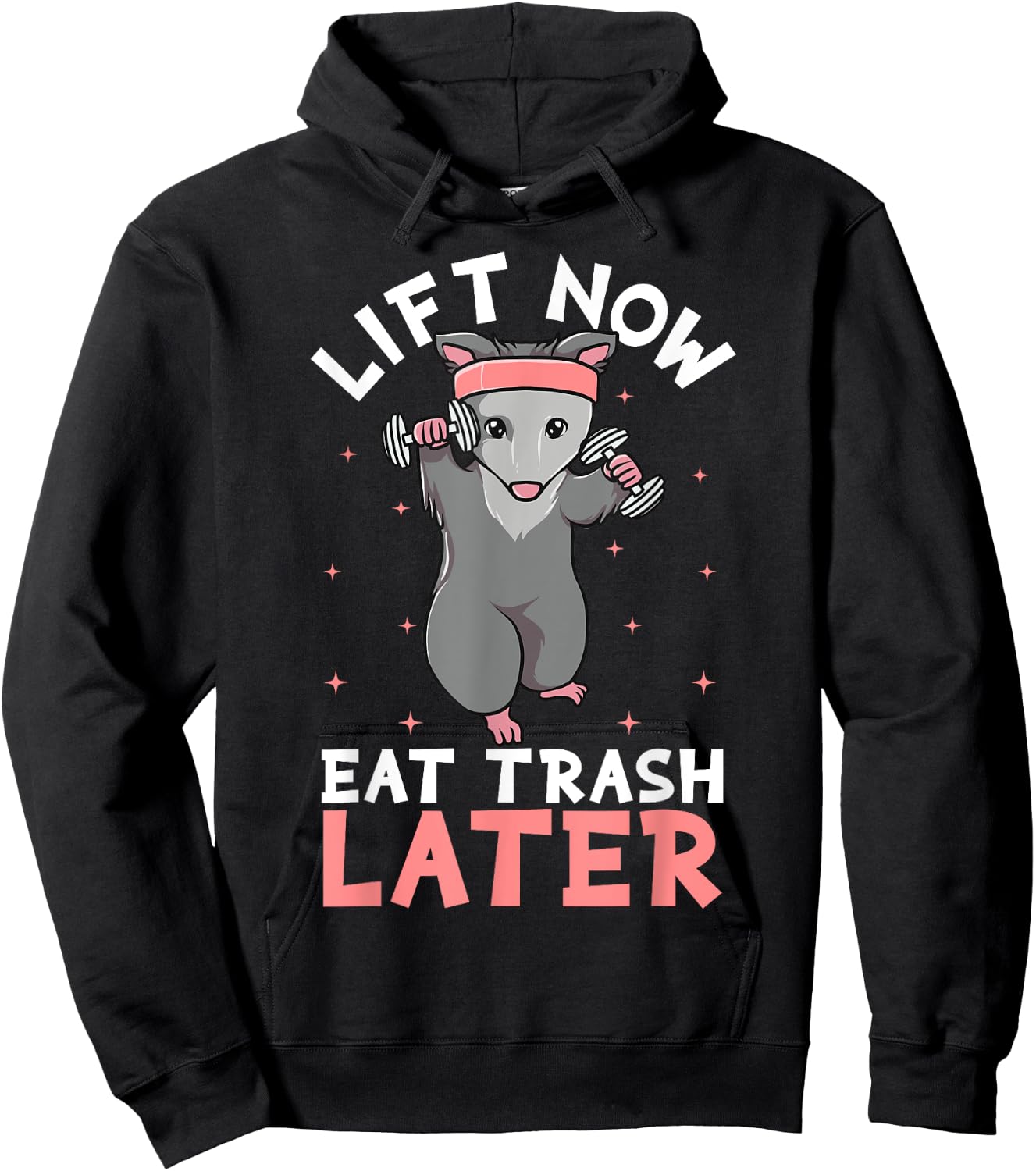 Lifting Opossum Funny Workout Gift Bodybuilding Hoodie - Hoodie | Black