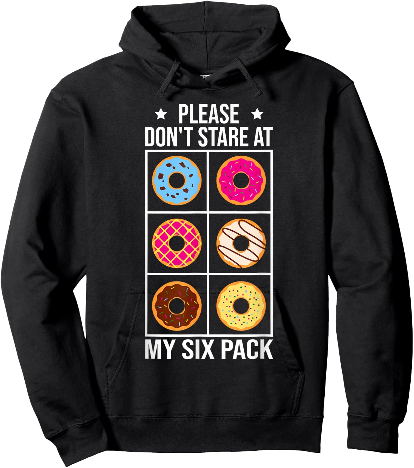 Please Dont Stare At My Six Pack Donuts Workout Funny Hoodie - Hoodie | Black