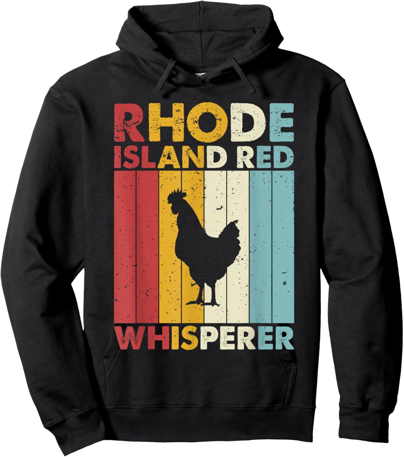 Chicken Dad Mom Whisperer - Farmer Vintage Rhode Island Red Hoodie - Hoodie | Black