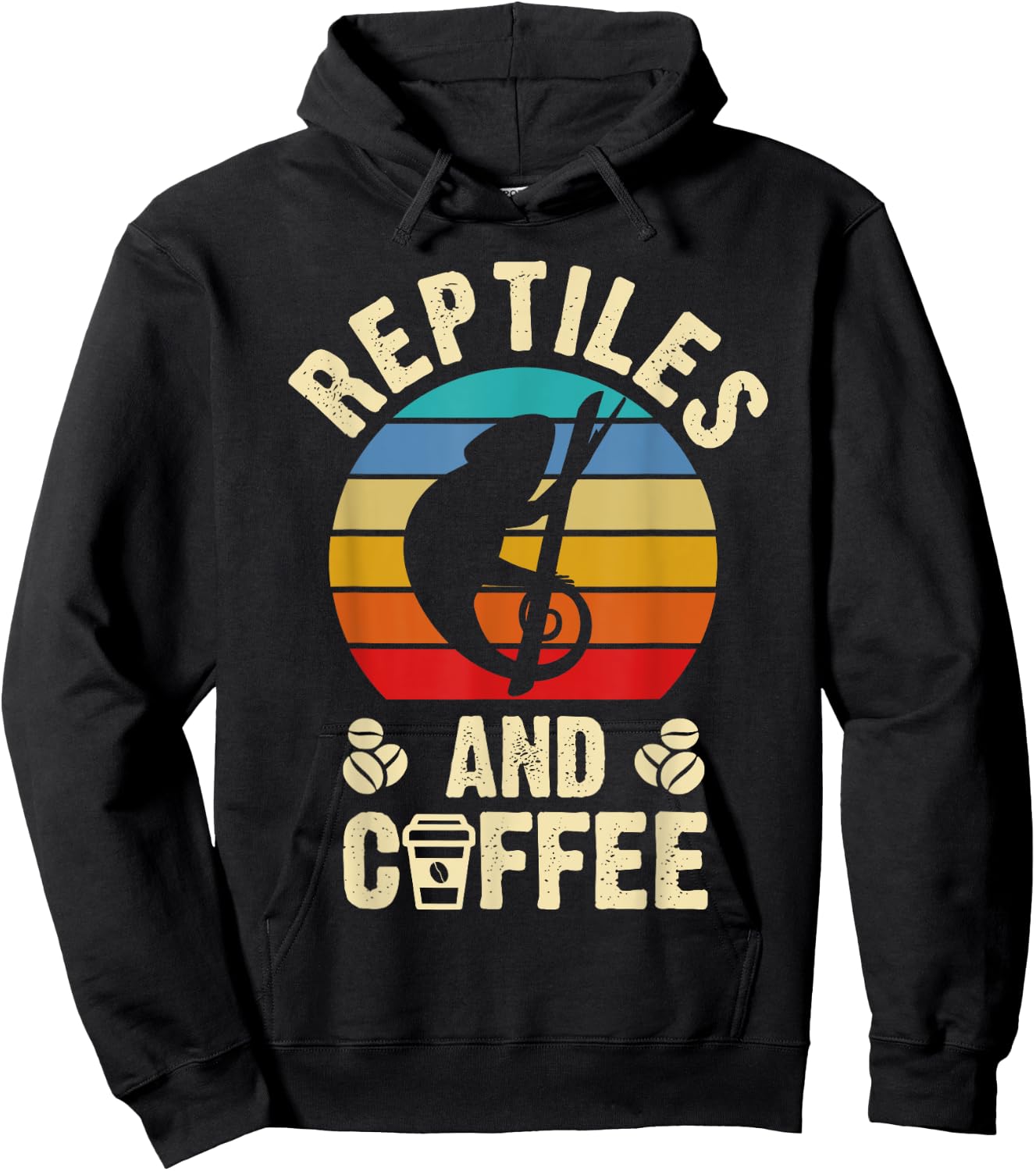 I like Reptiles & Coffee Funny vintage Pet theme lover gift Hoodie - Hoodie | Black